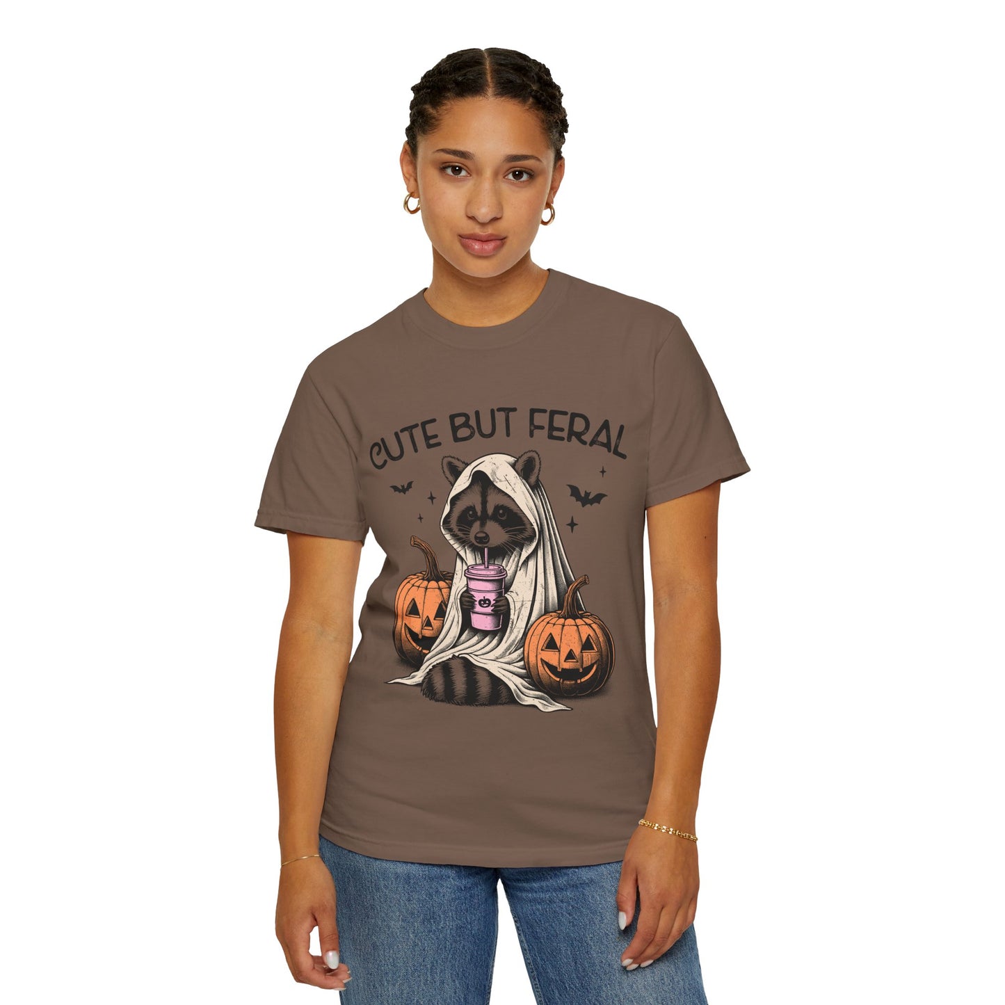 Raccoon Garment-dyed Tee Comfort Color T-shirt - Cute and Feral Halloween Season Gift Ideas