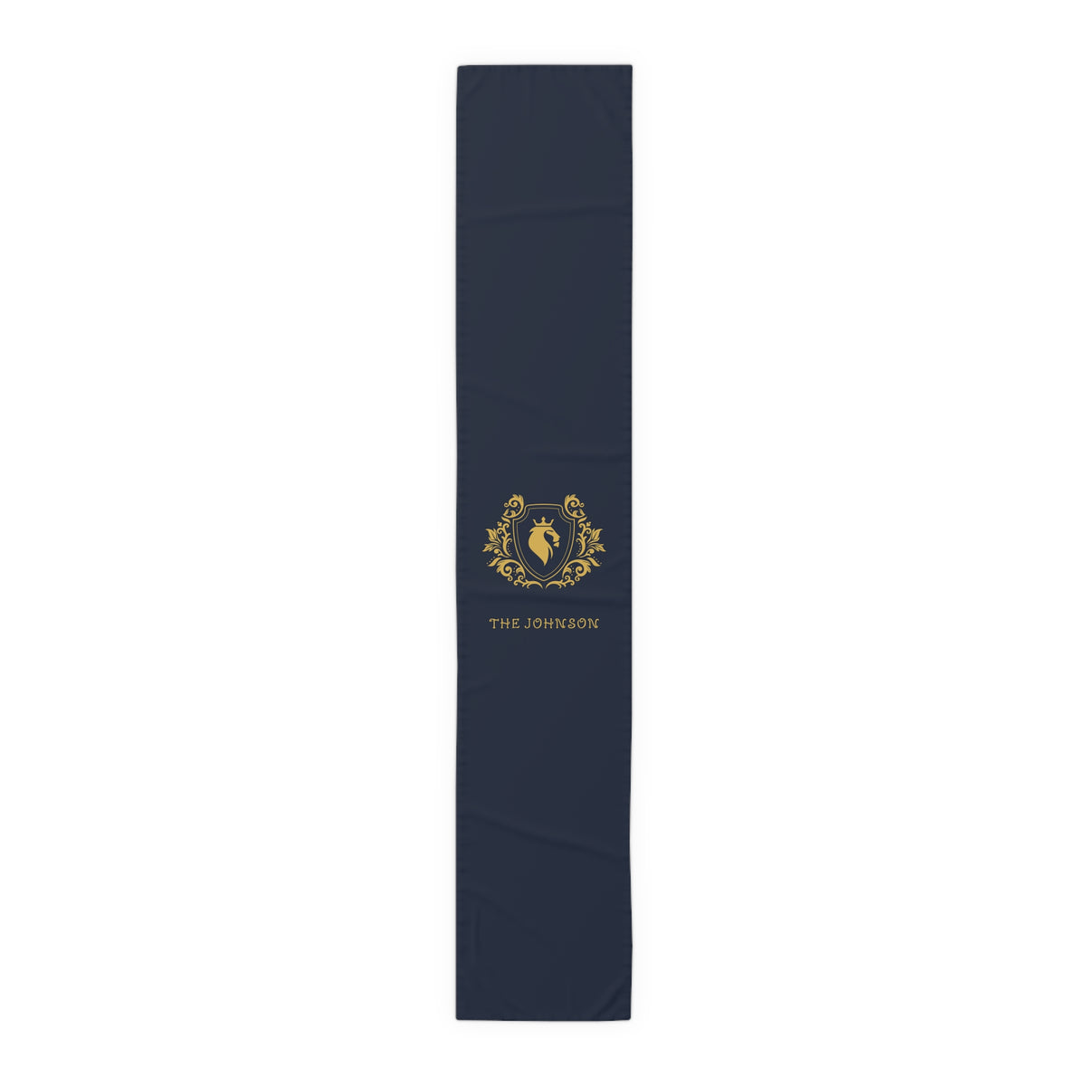 Personalized Family Name Luxury Royal Navy Gold Home DecorTable Runner
