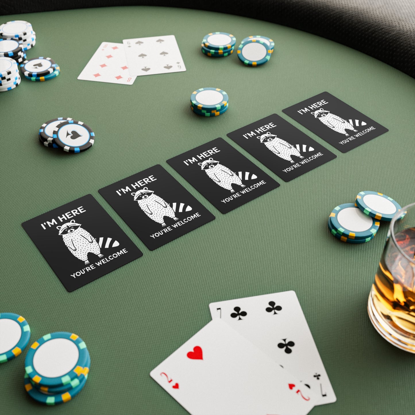 Cute Raccoon Poker Cards | Souvenir Play Card for Pet Lover | Hunting Christmas Birthday Gift
