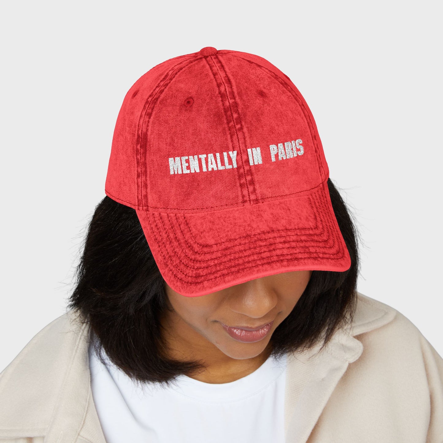 Personalized Any Special Place You Love | Mentally in Paris Vintage Embroidered Cap
