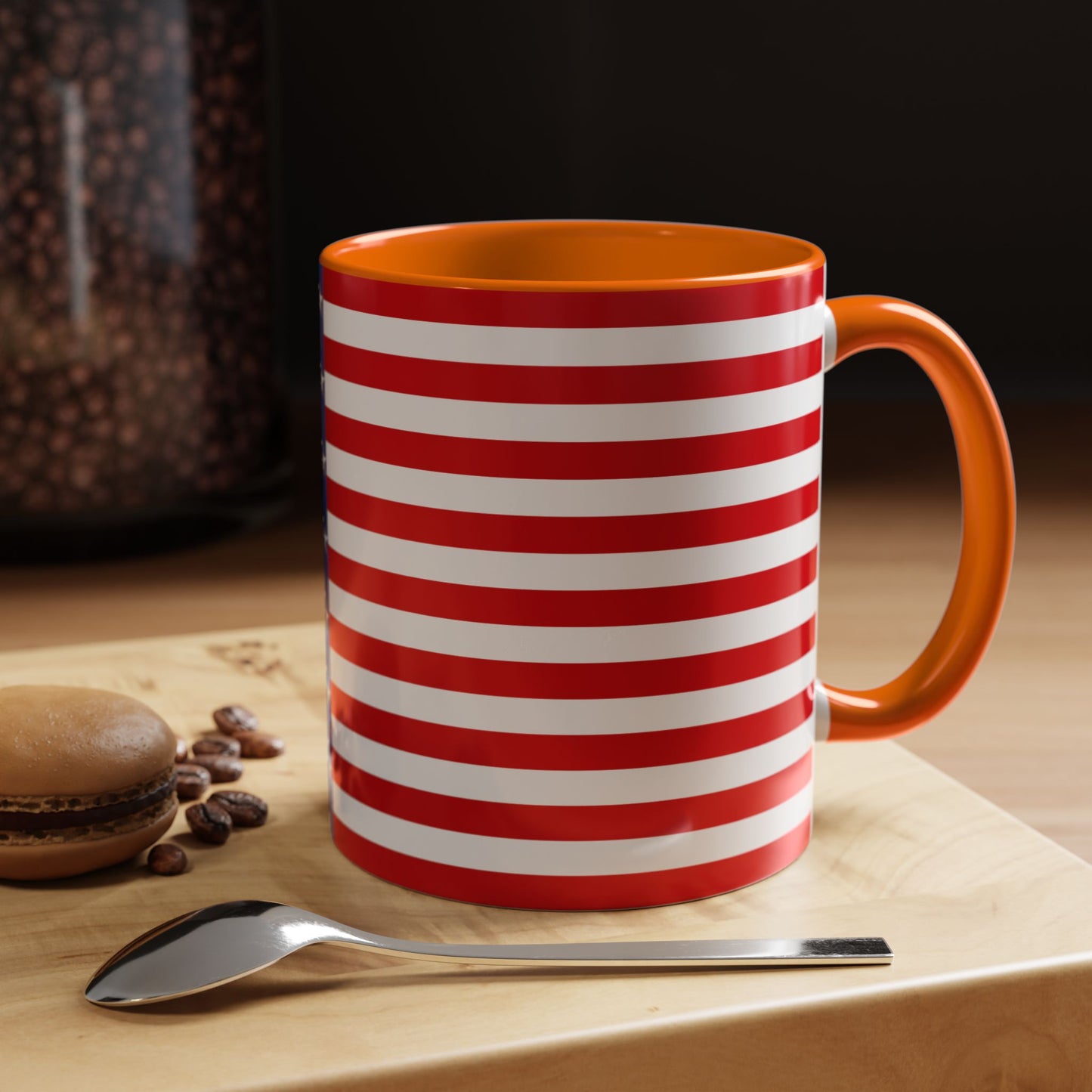 American Stars and Stripes USA Flag Accent Mug | Trending July 4th Gift Idea Coffee Tea Cup