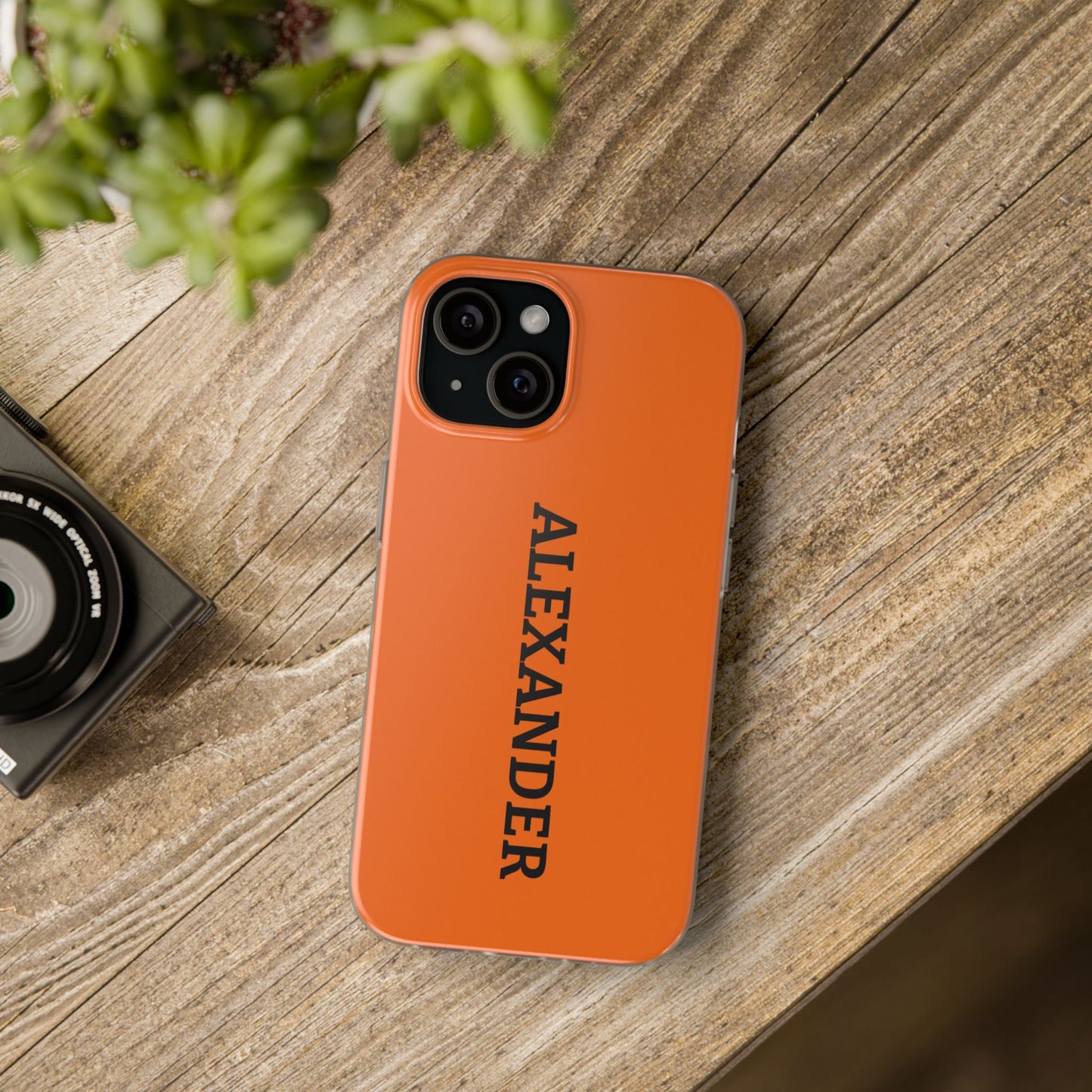 Personalized Name Text Luxury Orange Phone Case.