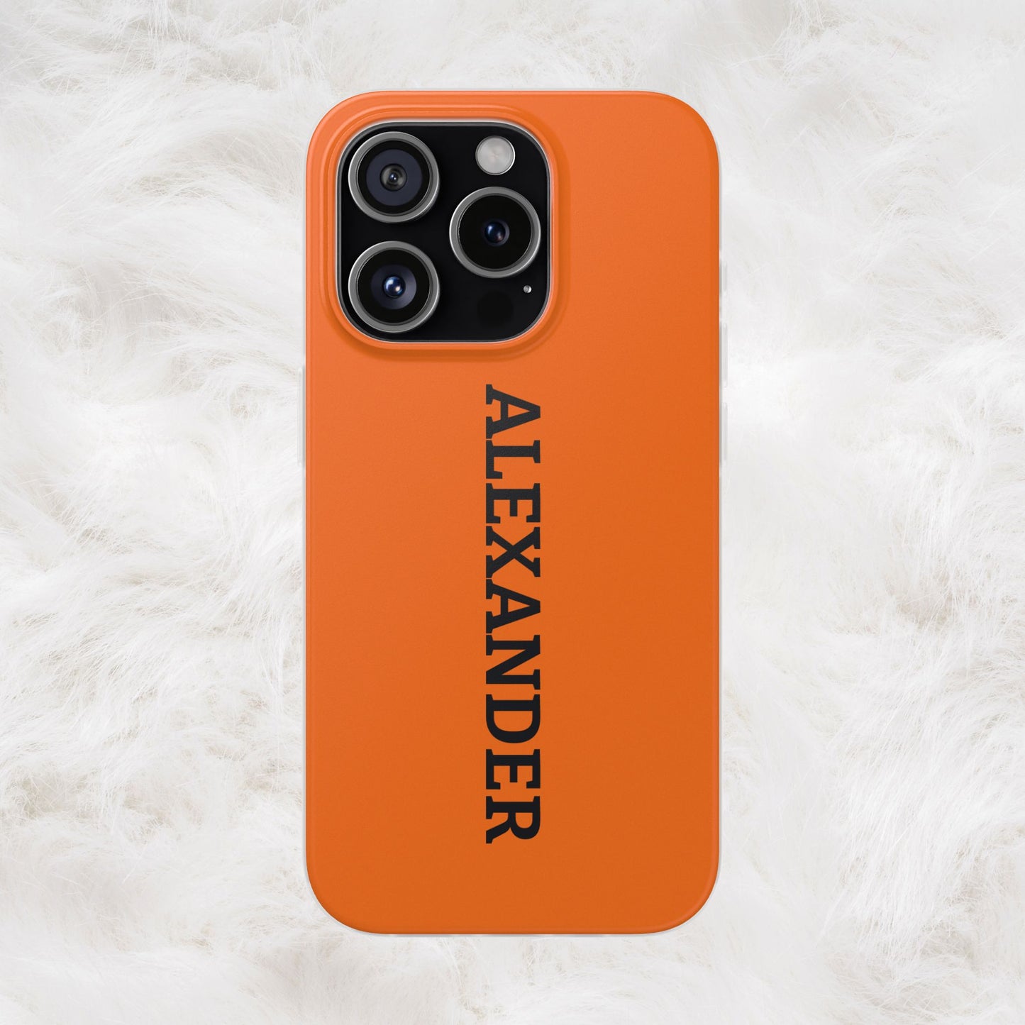 Personalized Name Text Luxury Orange Phone Case.
