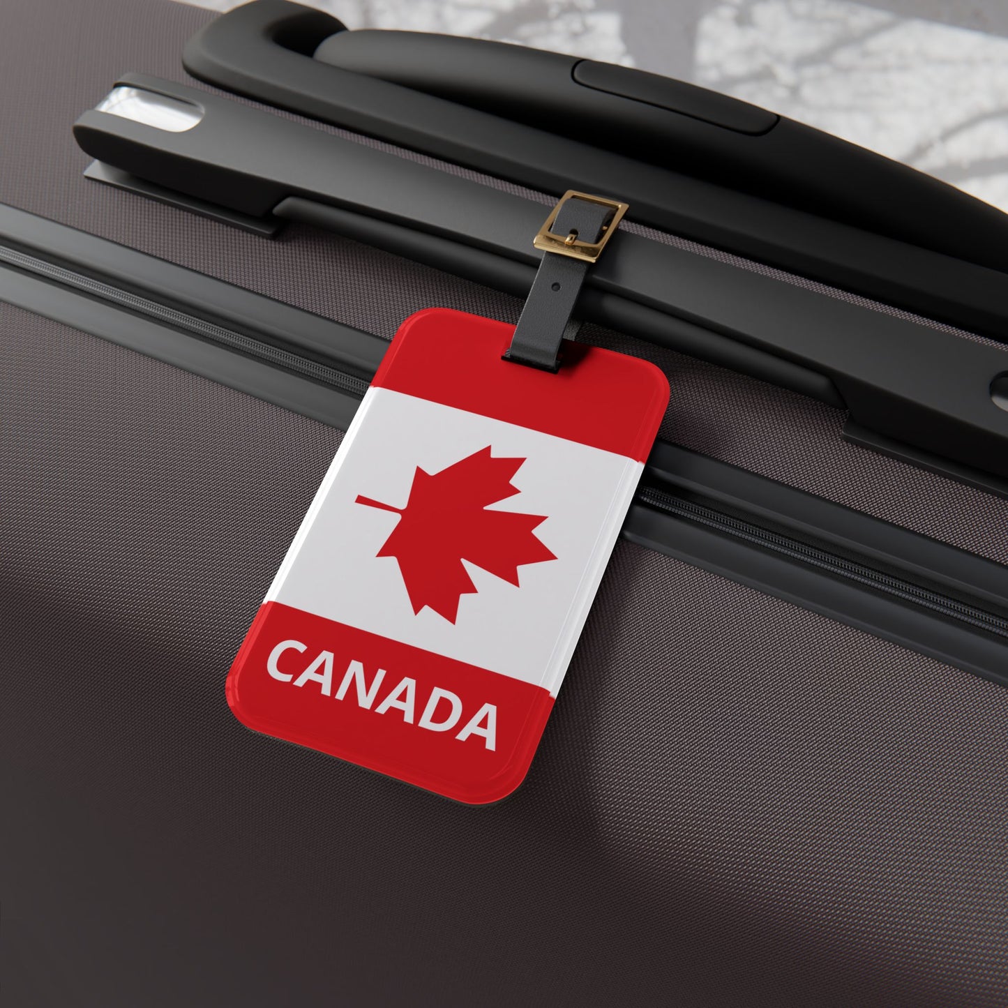 Canada Flag Red Maple Leaf Travel ID Luggage Tag | Vacation Birthday Christmas Gift