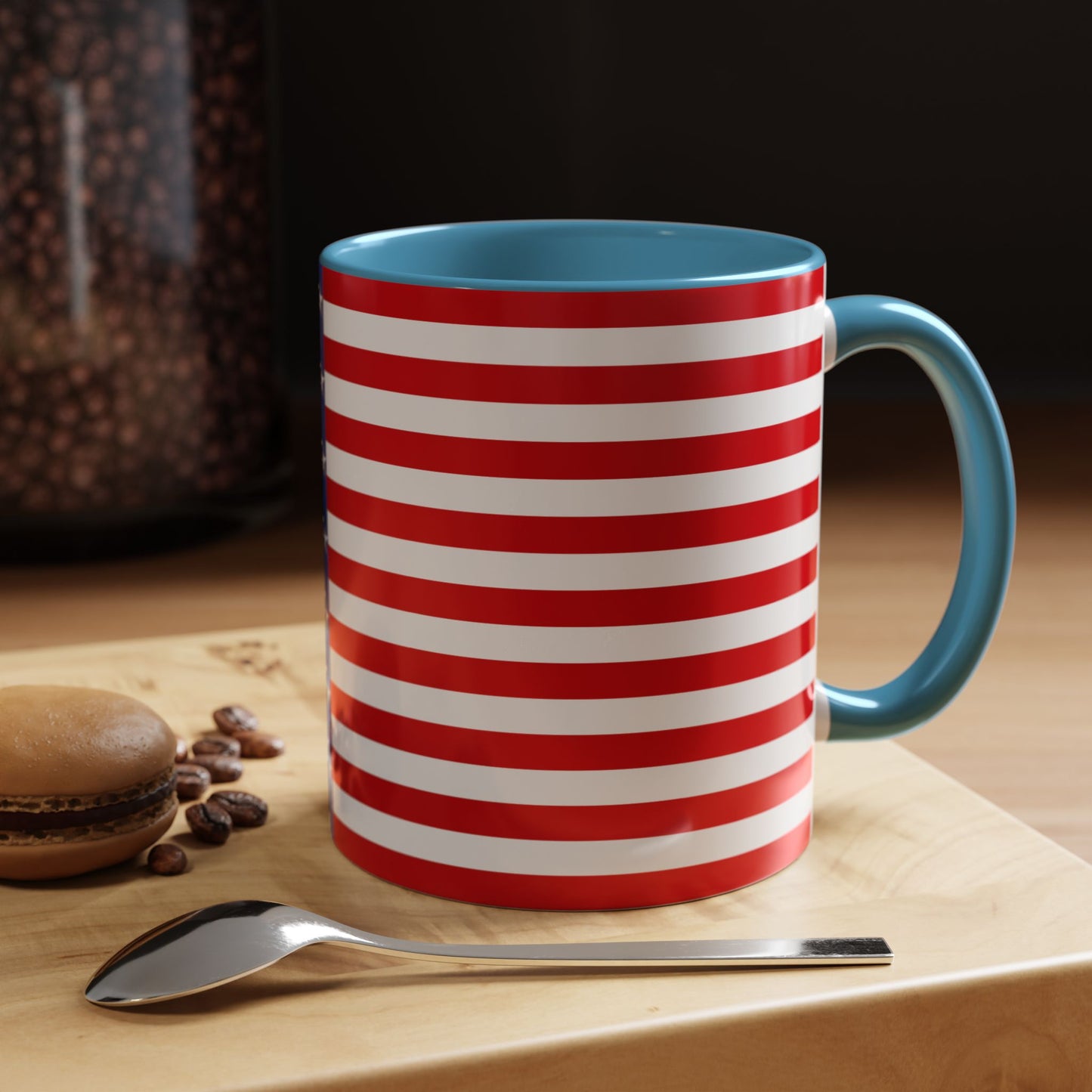 American Stars and Stripes USA Flag Accent Mug | Trending July 4th Gift Idea Coffee Tea Cup