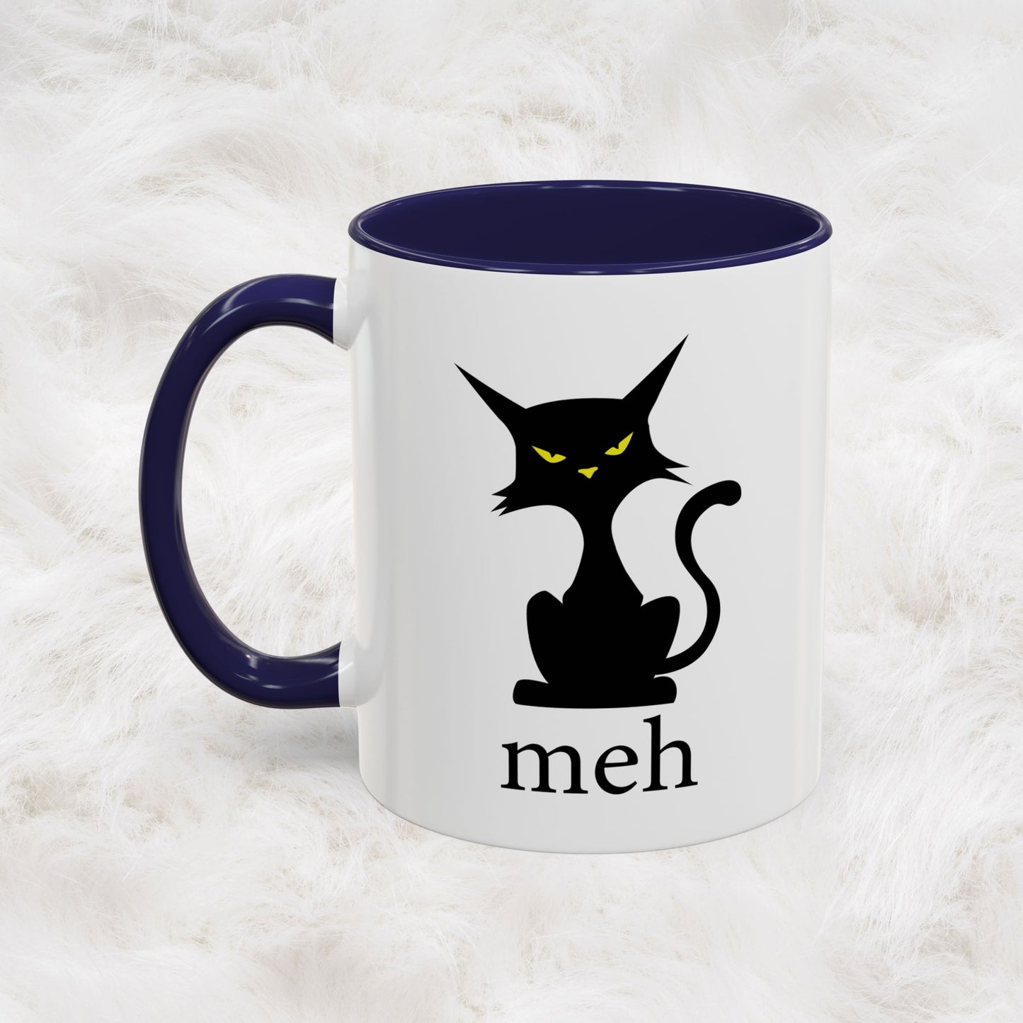 Cute Funny Meh Cat Mug Meme Hilarious Gift Idea Coffee Tea Cup