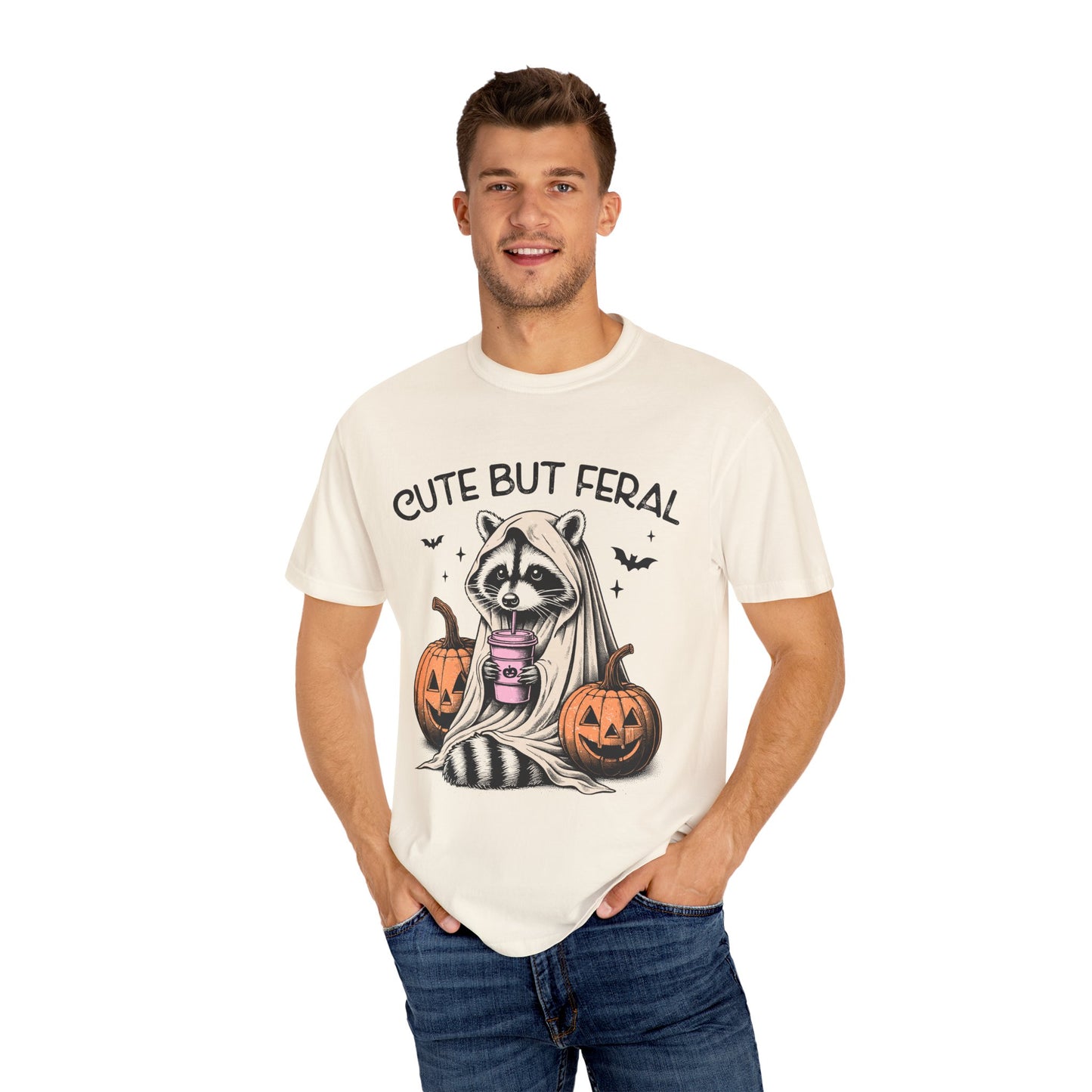 Raccoon Garment-dyed Tee Comfort Color T-shirt - Cute and Feral Halloween Season Gift Ideas