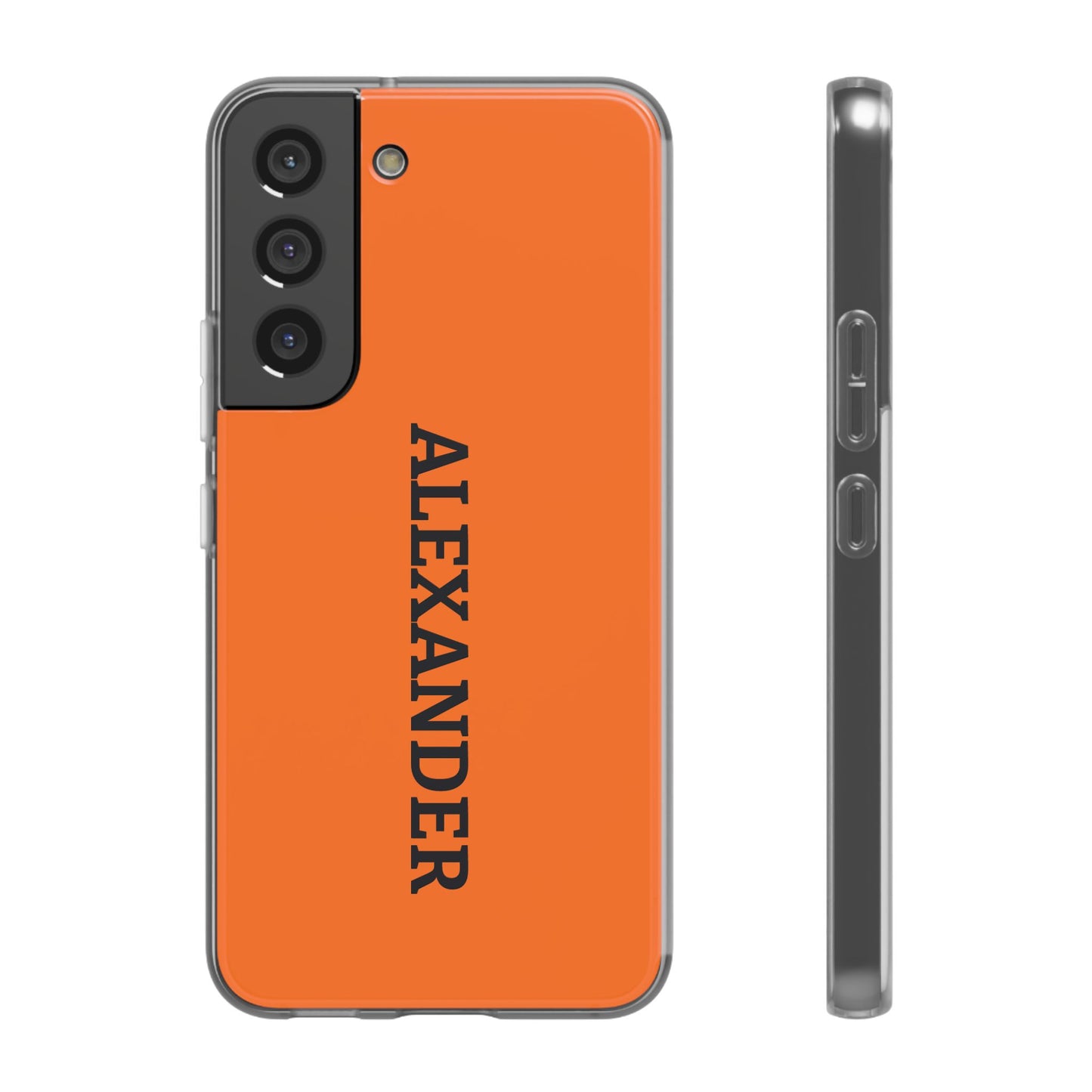 Personalized Name Text Luxury Orange Phone Case.