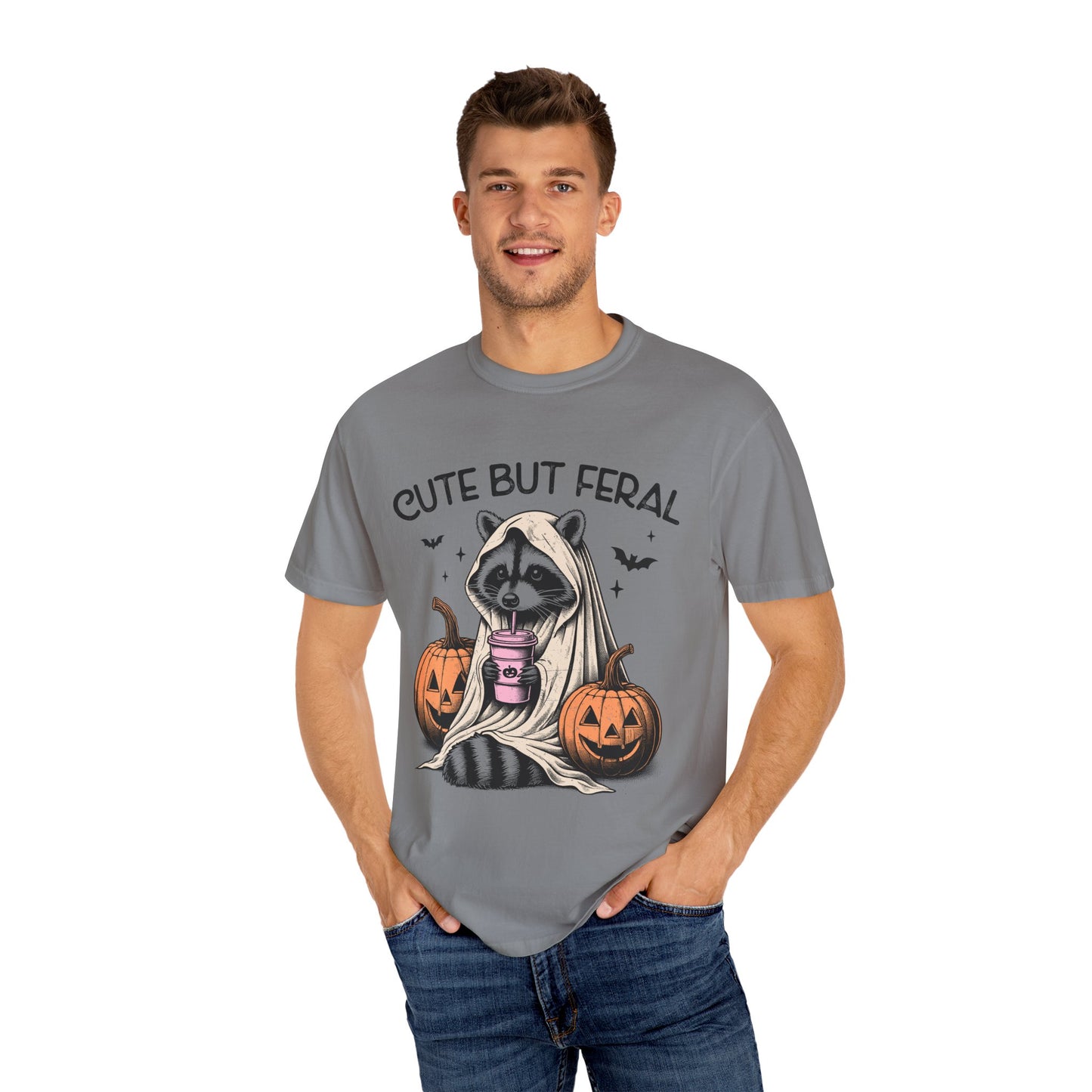 Raccoon Garment-dyed Tee Comfort Color T-shirt - Cute and Feral Halloween Season Gift Ideas