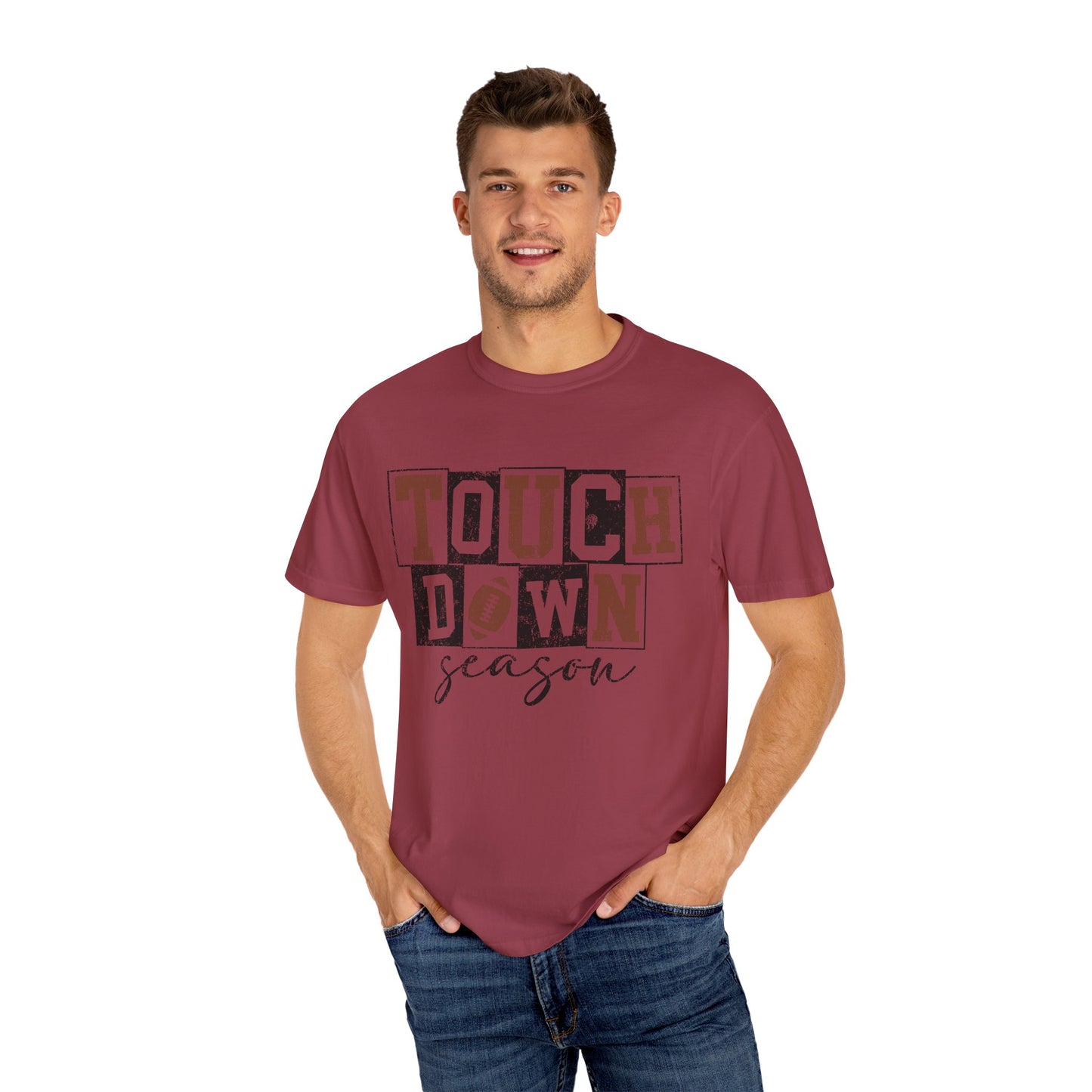Football Season Unisex Garment-dyed Tee Comfort Color T-shirt - Touch Down Gift Ideas
