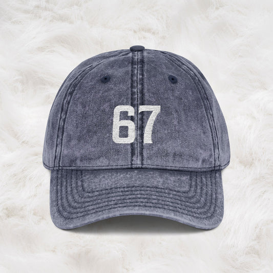 Funny Trending 67 Six Seven Memes Jokes Vintage Embroidered Cap