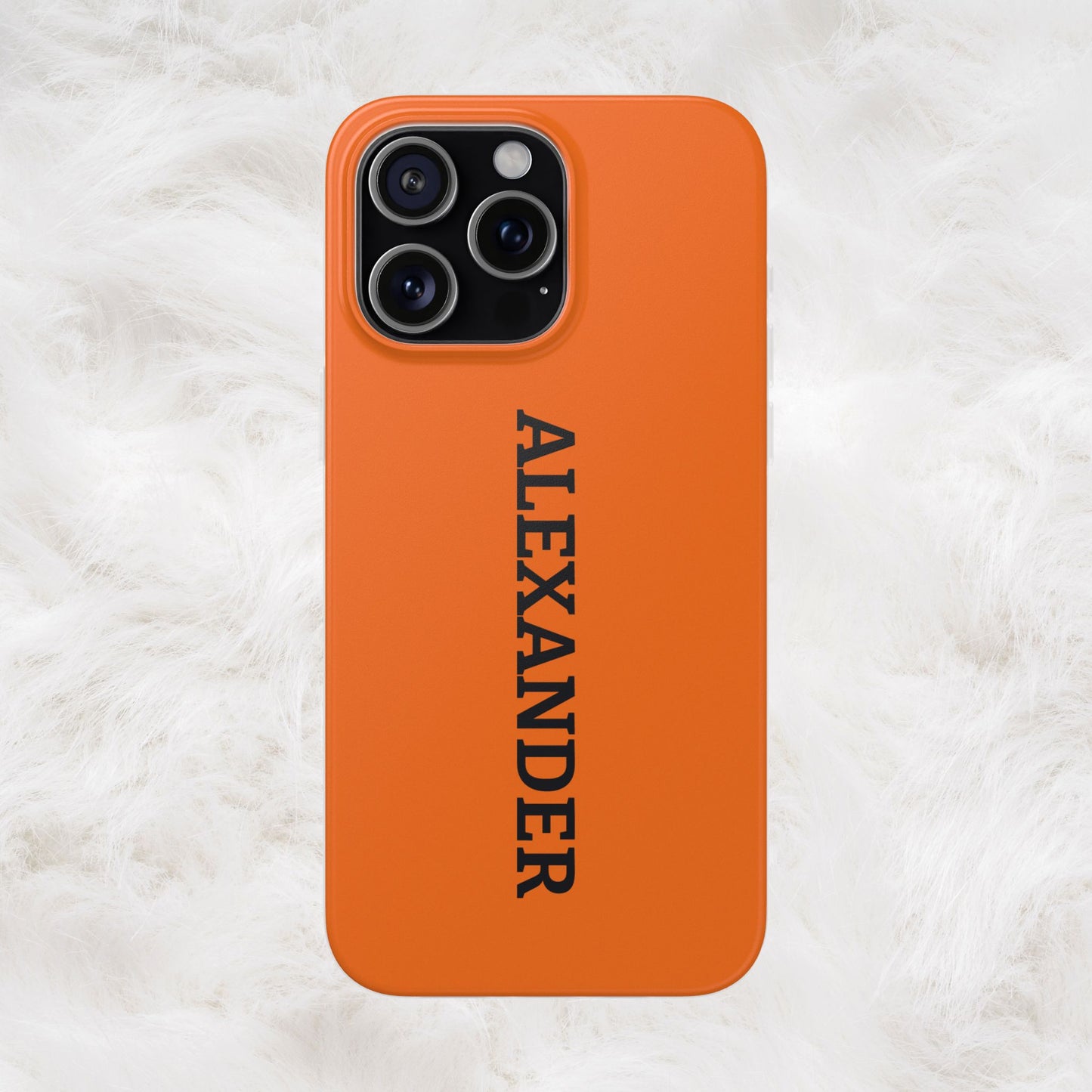 Personalized Name Text Luxury Orange Phone Case.
