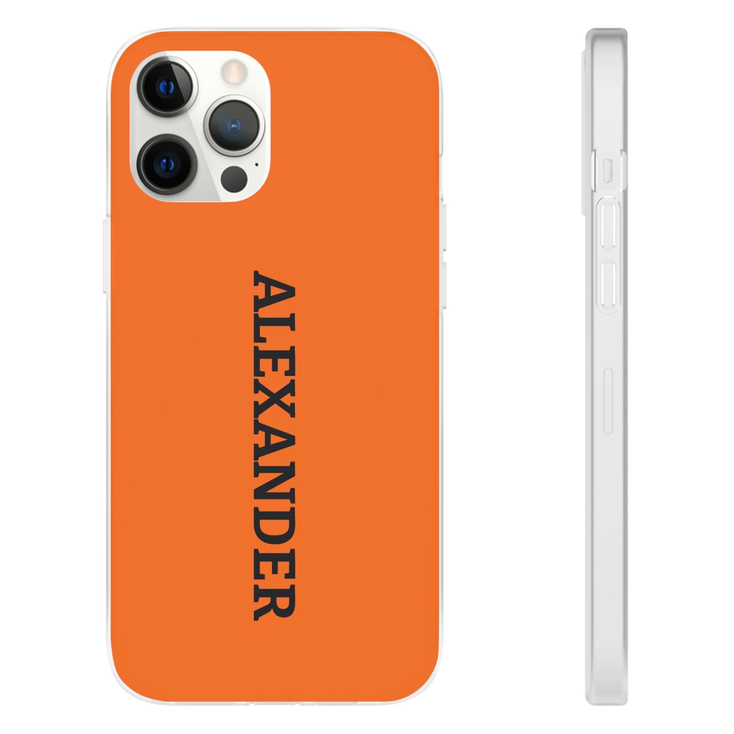 Personalized Name Text Luxury Orange Phone Case.