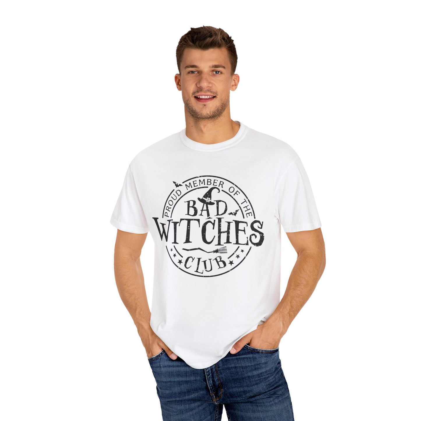 Bad Witches Club Unisex Garment-dyed Tee Comfort Color T-shirt - Halloween Holiday Season Gift Ideas