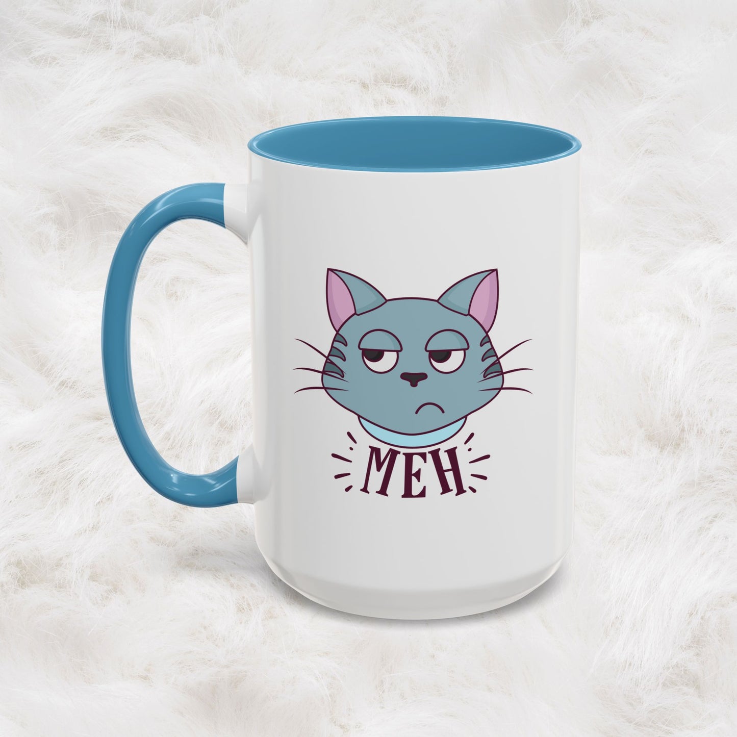 Cute Funny Meh Mug Meme Cat Coffee Tea Cup Hilarious Gift Idea