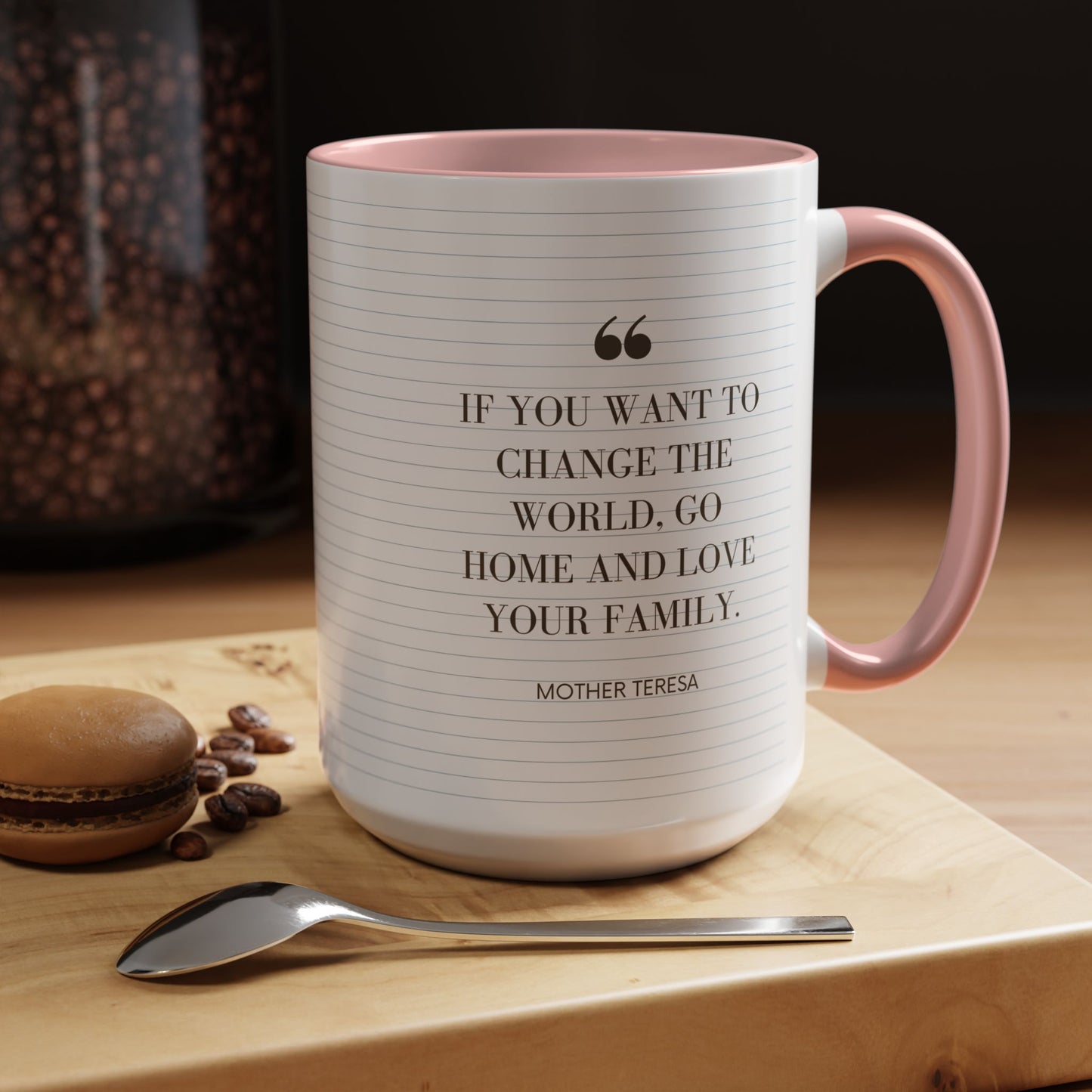 Love your Family - Mother Teresa Inspired Quote Mug | Christian Catholic Souvenir Birthday Christmas Gift Ideas