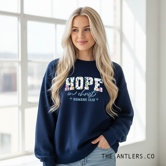 Hope in Christ Romans 13:12 Bible Verse Christian Sweatshirt | Inspirational Crewneck Unisex Gift | Cozy Everyday Wear
