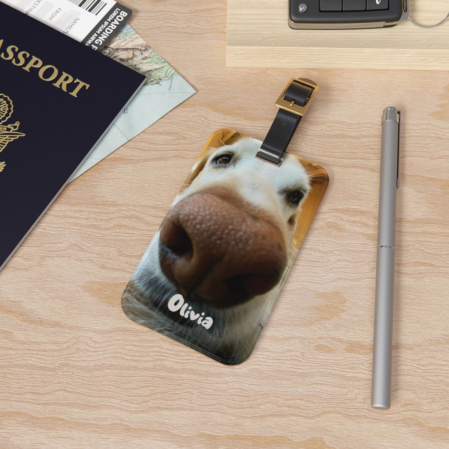 Personalized Custom Funny Cute Dog Cat Pet Nose Travel ID Luggage Tag | Vacation Birthday Christmas Gift