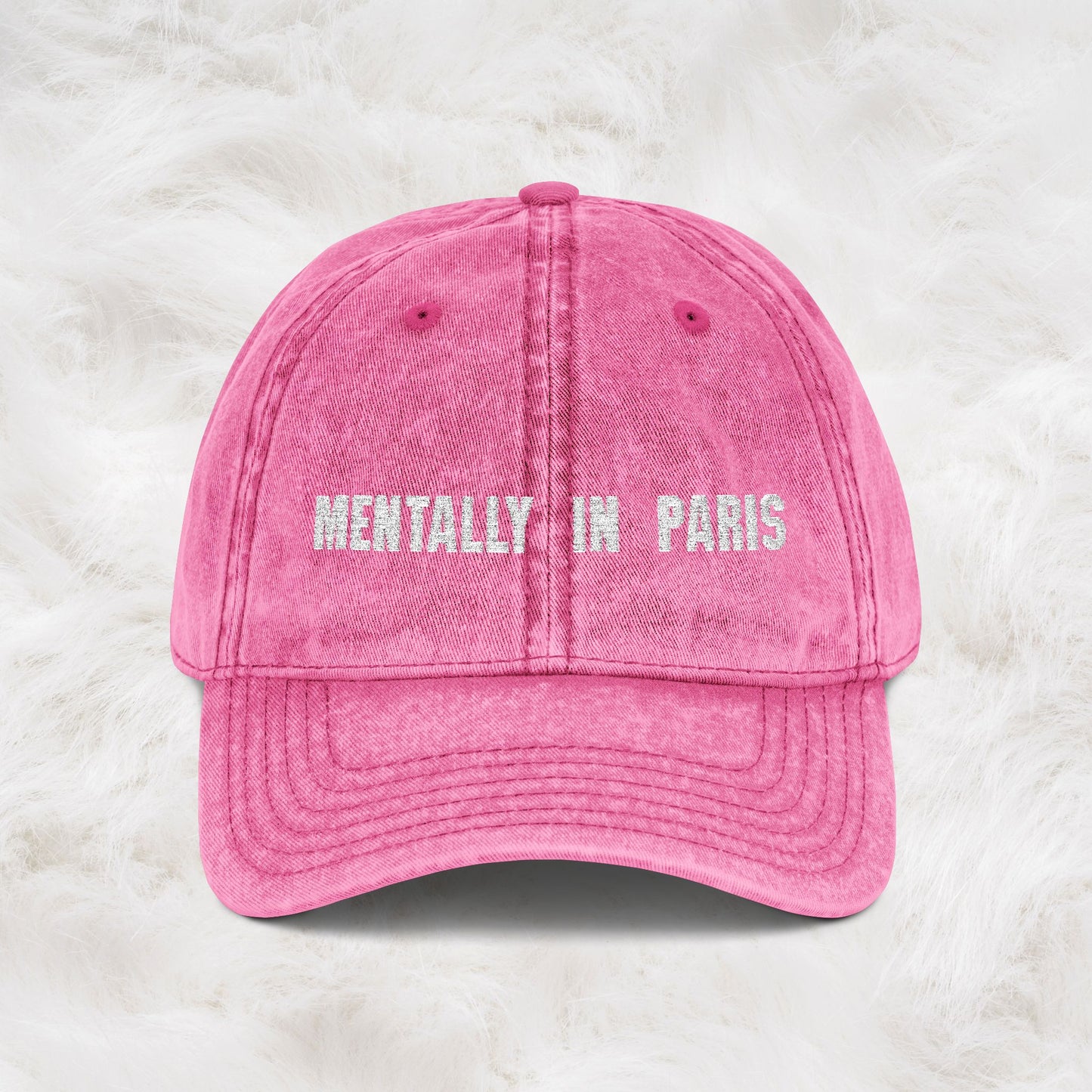 Personalized Any Special Place You Love | Mentally in Paris Vintage Embroidered Cap
