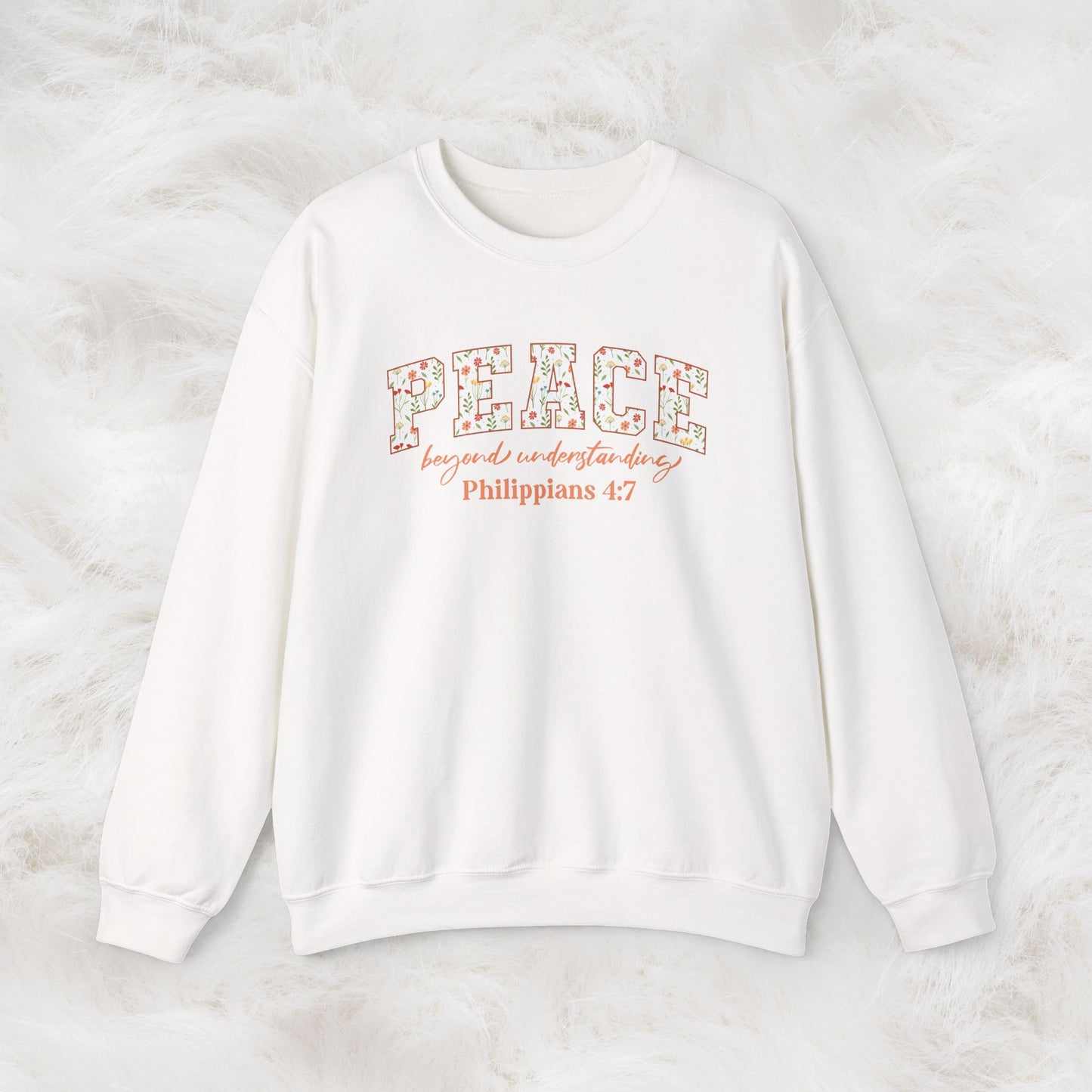 Peace Beyond Understanding Philippians 4:7 Bible Verse Christian Sweatshirt | Inspirational Crewneck Unisex Gift | Cozy Everyday Wear