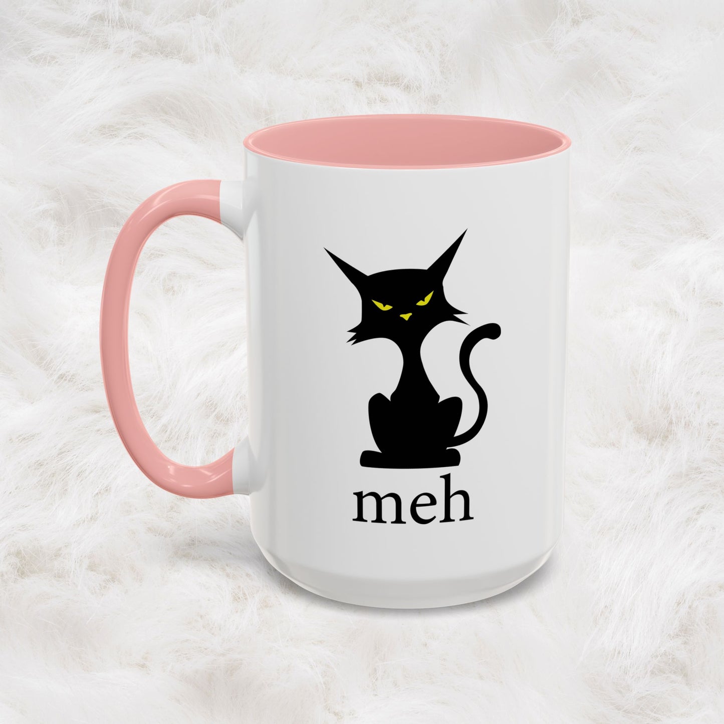 Cute Funny Meh Cat Mug Meme Hilarious Gift Idea Coffee Tea Cup