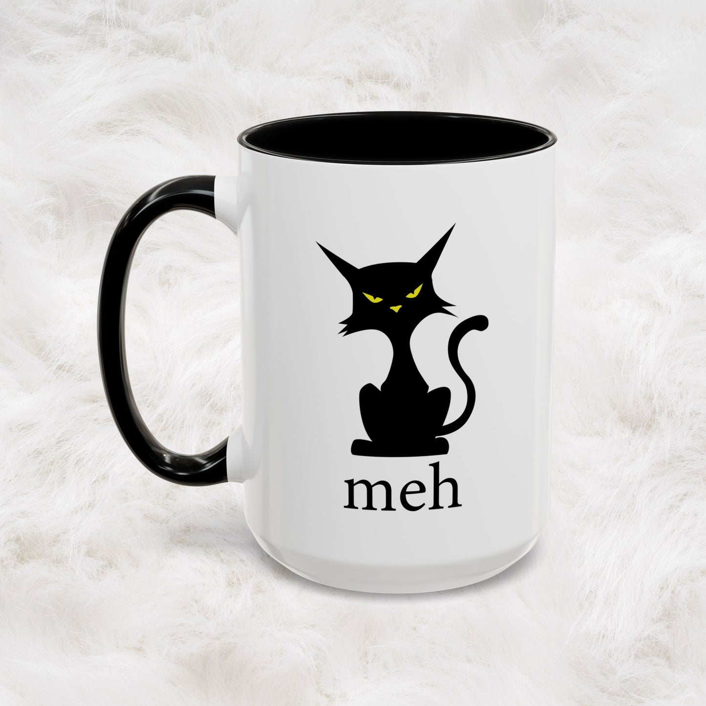 Cute Funny Meh Cat Mug Meme Hilarious Gift Idea Coffee Tea Cup