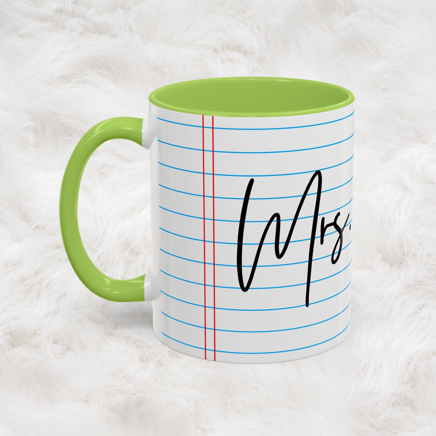 Personalized Name College Ruled Lined Coffee Tea Mug | Student Teacher Back to School Motivation Gift Idea