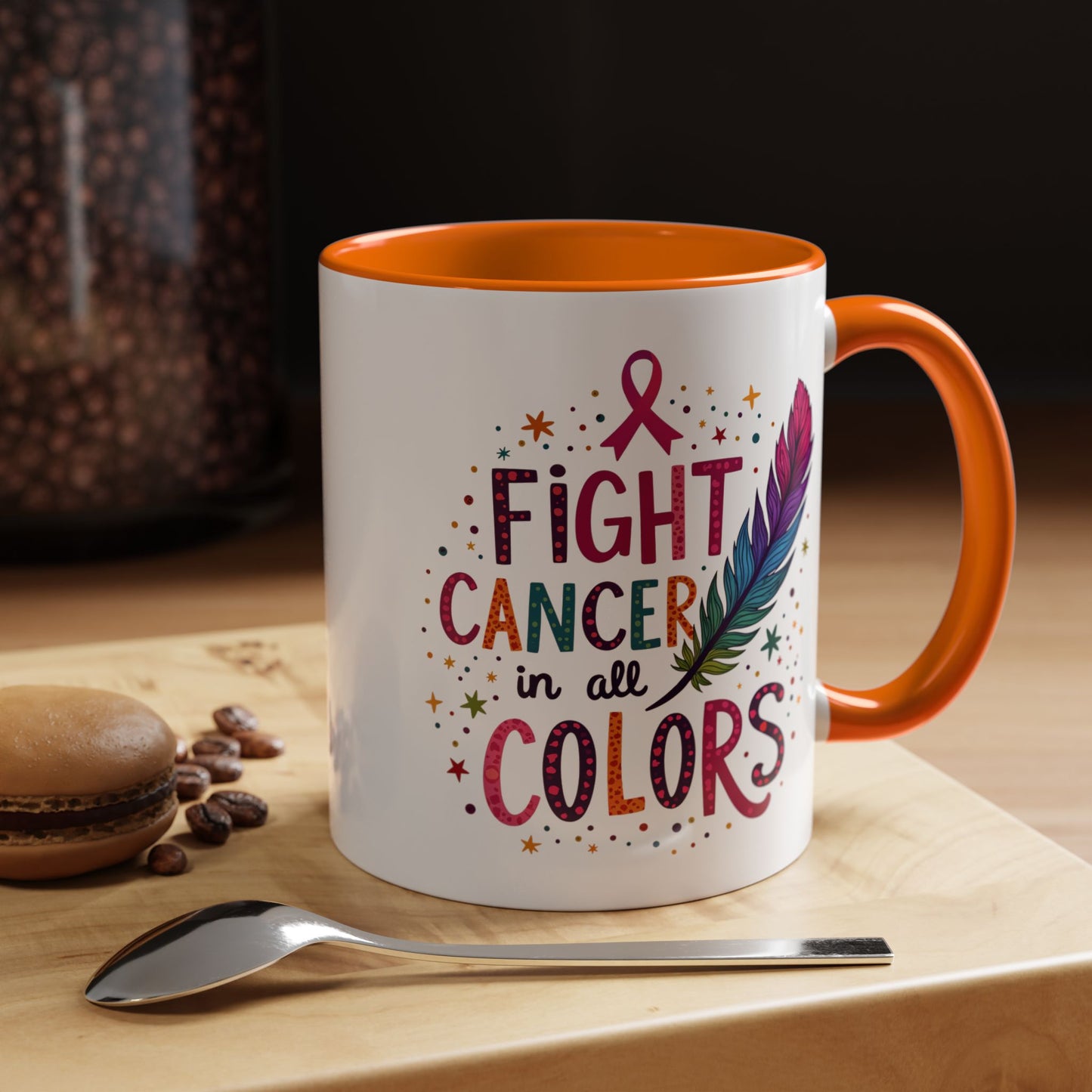 “Fight Cancer in All Colors” Mug | Inspirational Souvenir Coffee & Tea Cup Gift Idea
