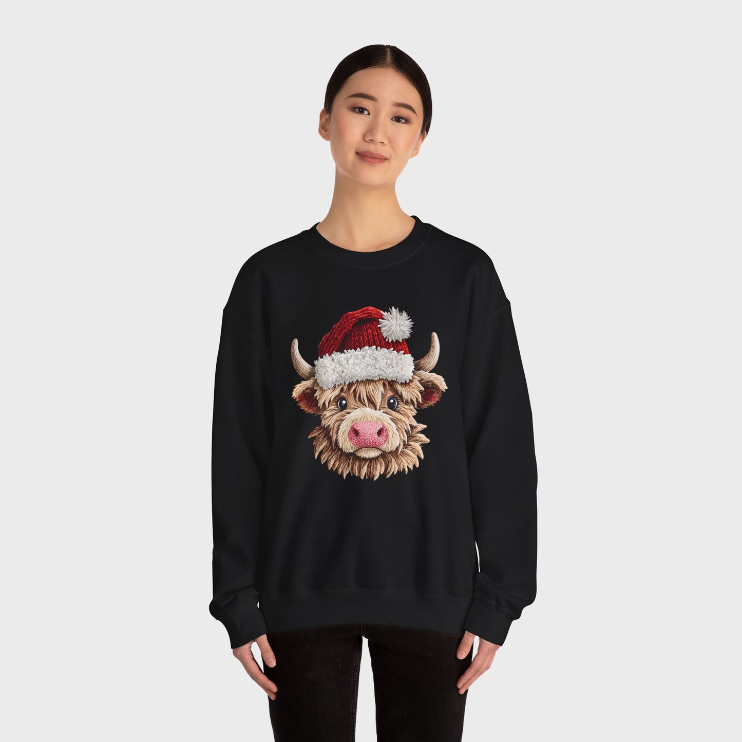 Cute Highland Cow Crewneck Sweatshirt — Cozy Everyday Gift Ideas