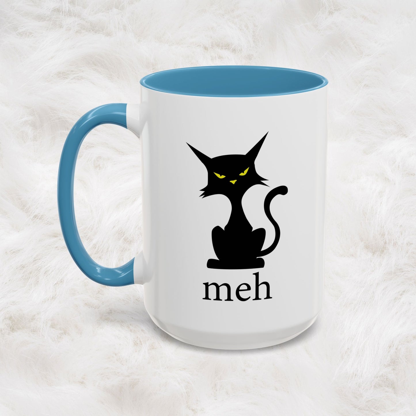 Cute Funny Meh Cat Mug Meme Hilarious Gift Idea Coffee Tea Cup