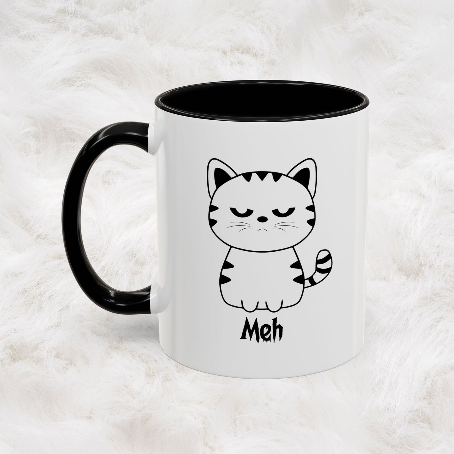 Mug - Cute Funny Meh Meme Cat Coffee Tea Cup Hilarious Gift Idea