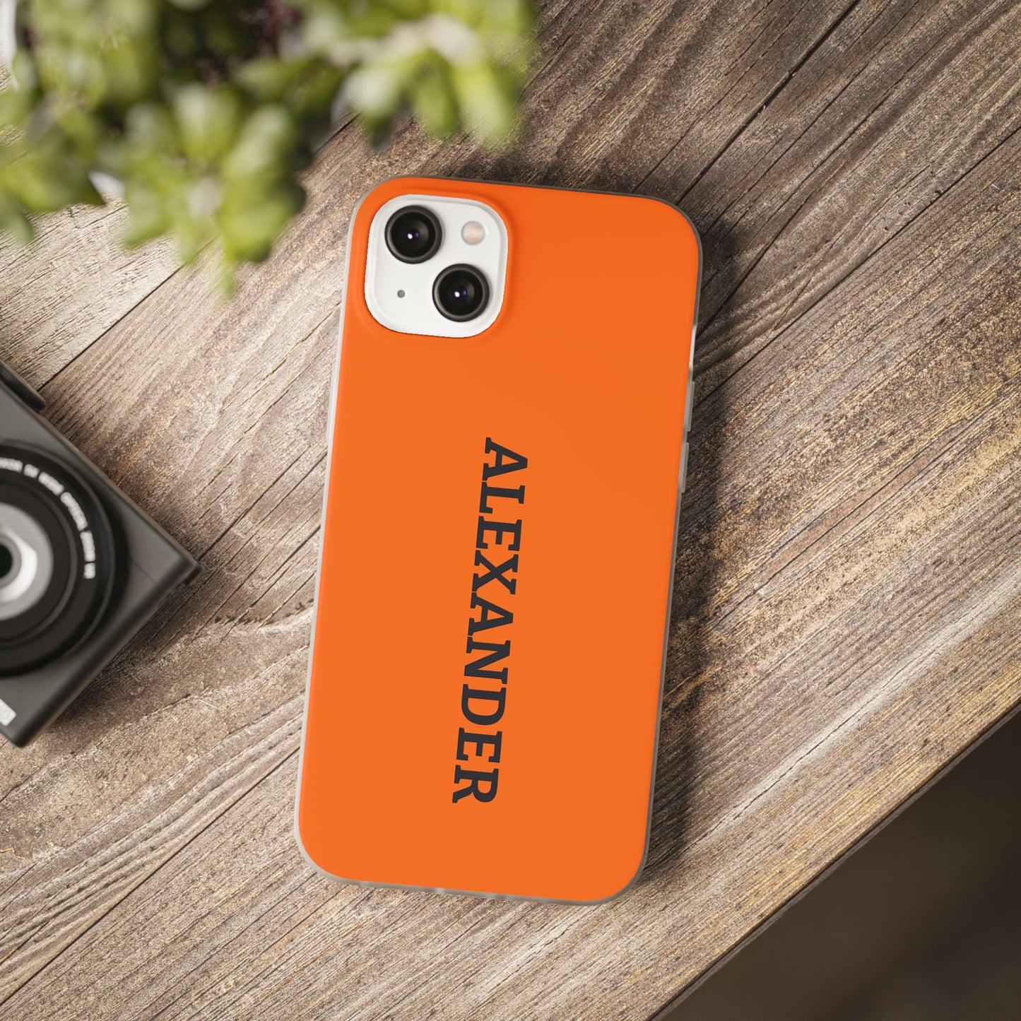 Personalized Name Text Luxury Orange Phone Case.