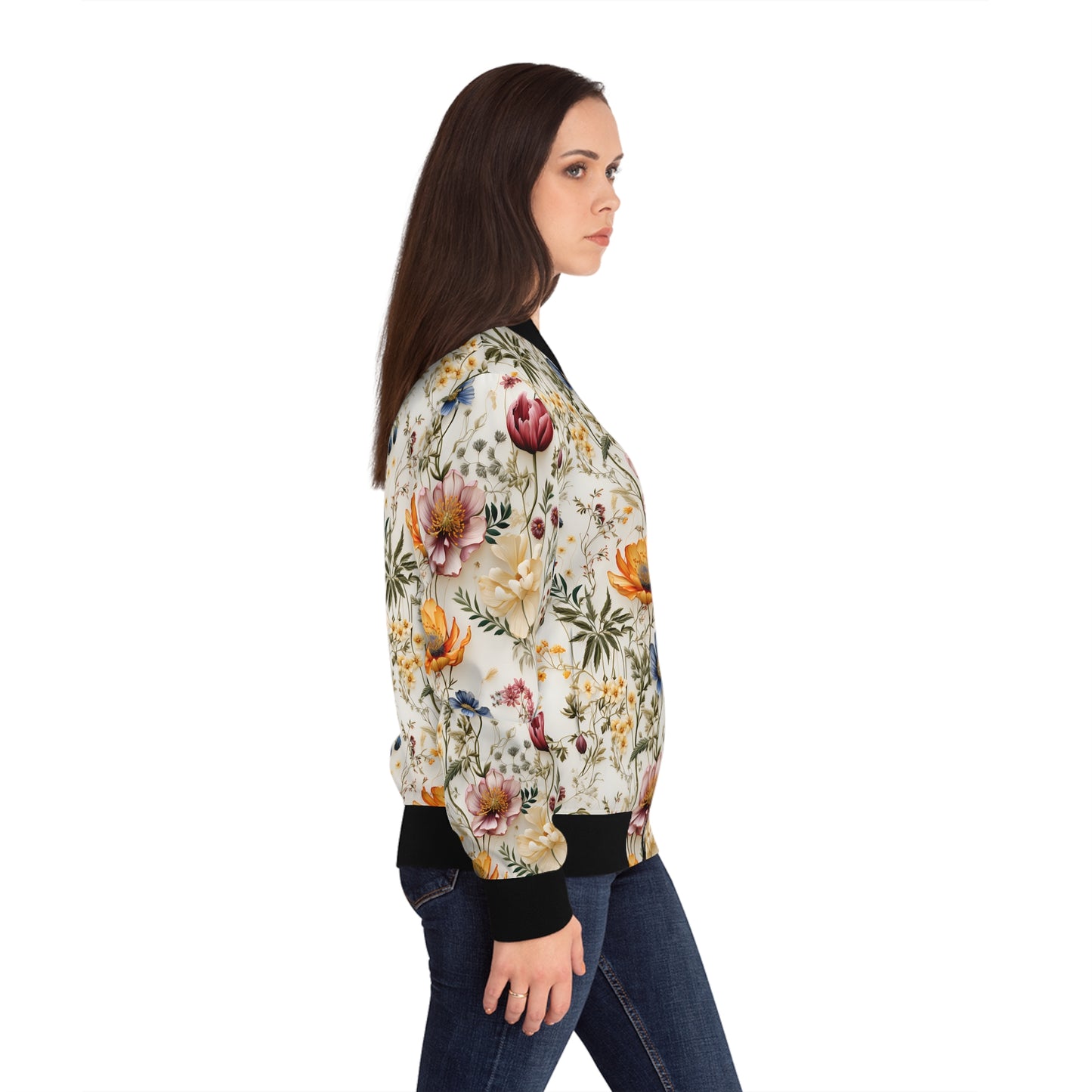 Floral Flowers Bomber Jacket | Women’s Stylish Outerwear