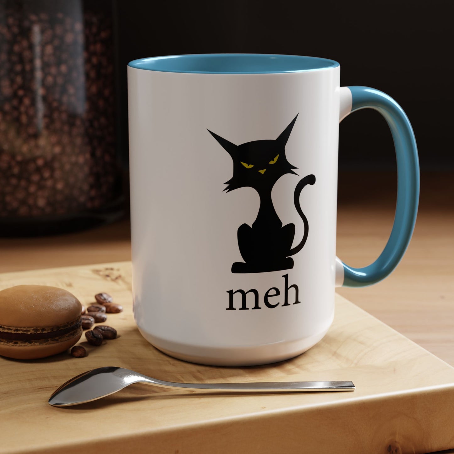 Cute Funny Meh Cat Mug Meme Hilarious Gift Idea Coffee Tea Cup