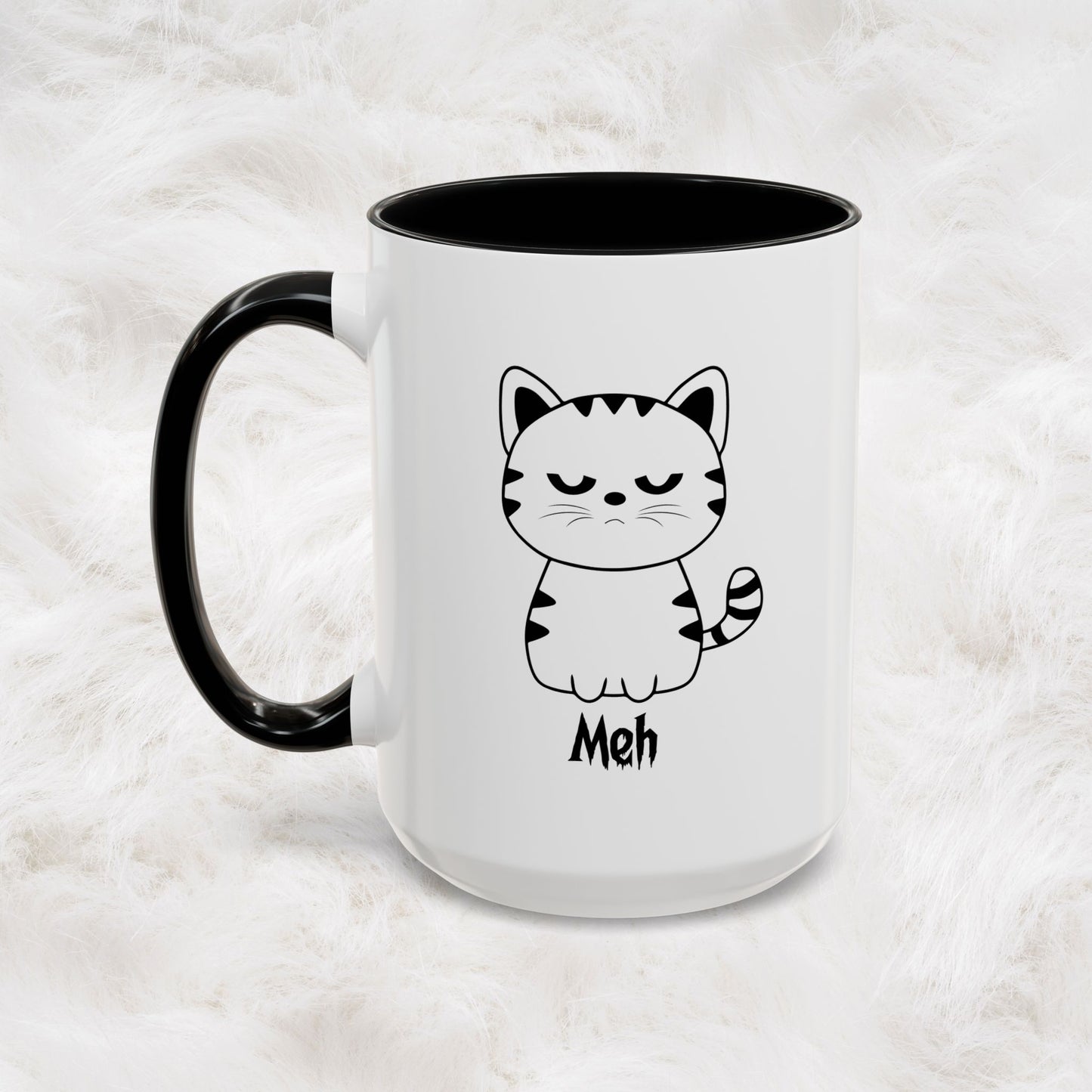 Mug - Cute Funny Meh Meme Cat Coffee Tea Cup Hilarious Gift Idea