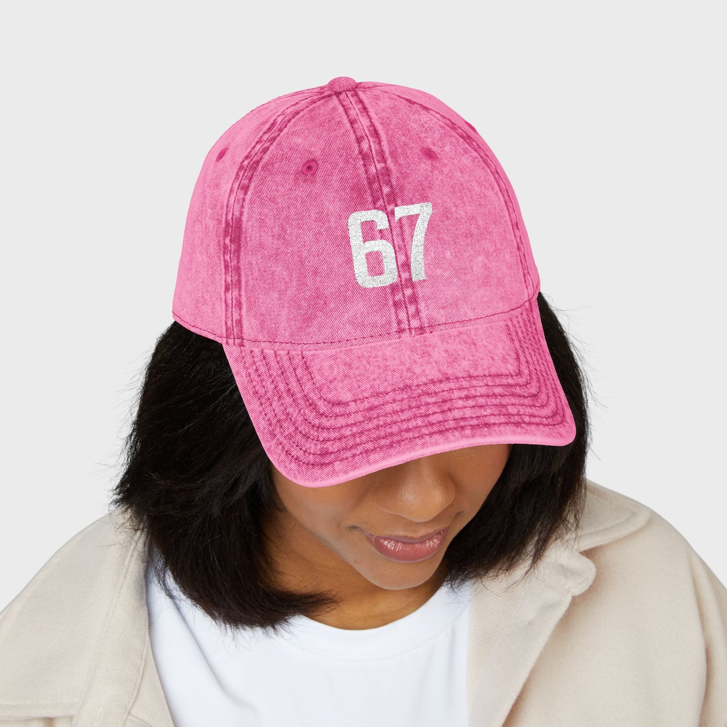 Funny Trending 67 Six Seven Memes Jokes Vintage Embroidered Cap