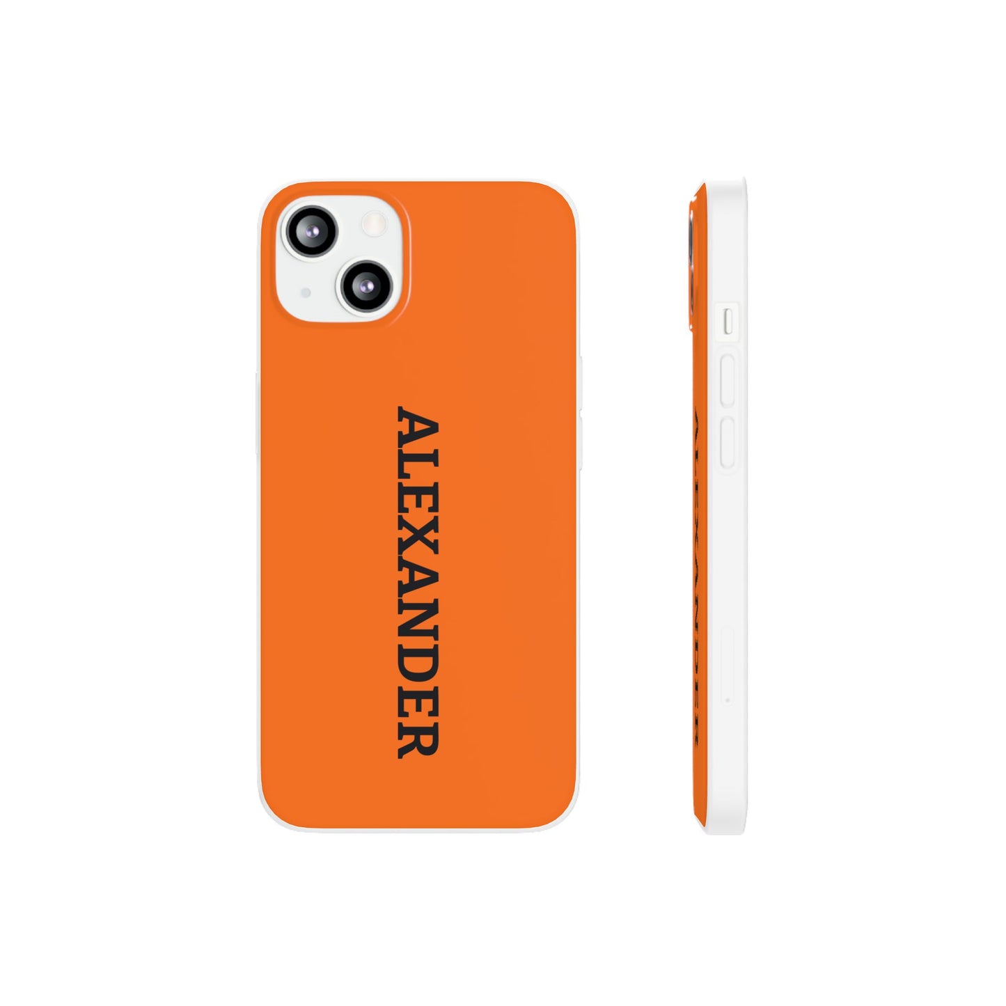 Personalized Name Text Luxury Orange Phone Case.