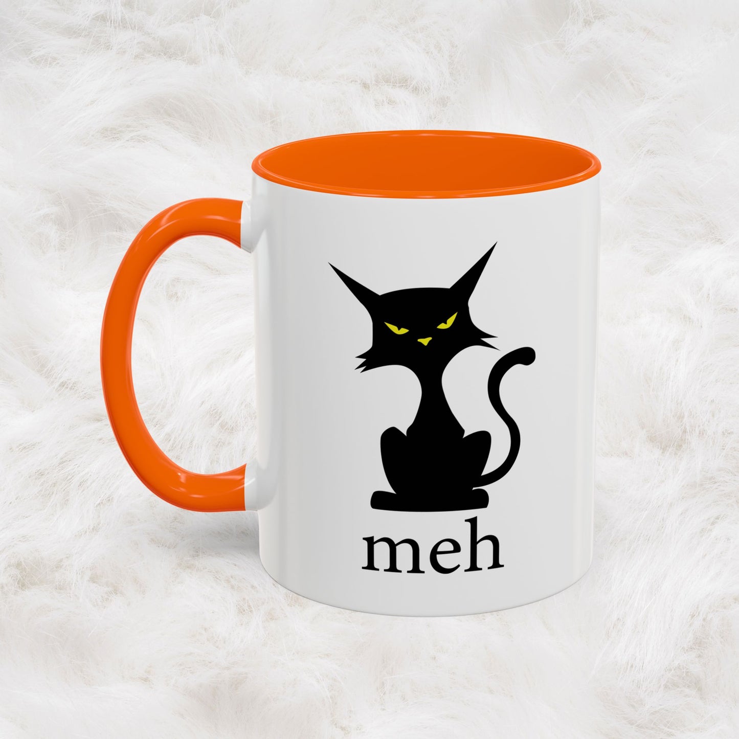 Cute Funny Meh Cat Mug Meme Hilarious Gift Idea Coffee Tea Cup