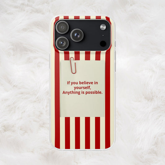 Personalized Custom Text Inspirational Striped Phone Case. “If you believe in yourself, Anything is possible.”