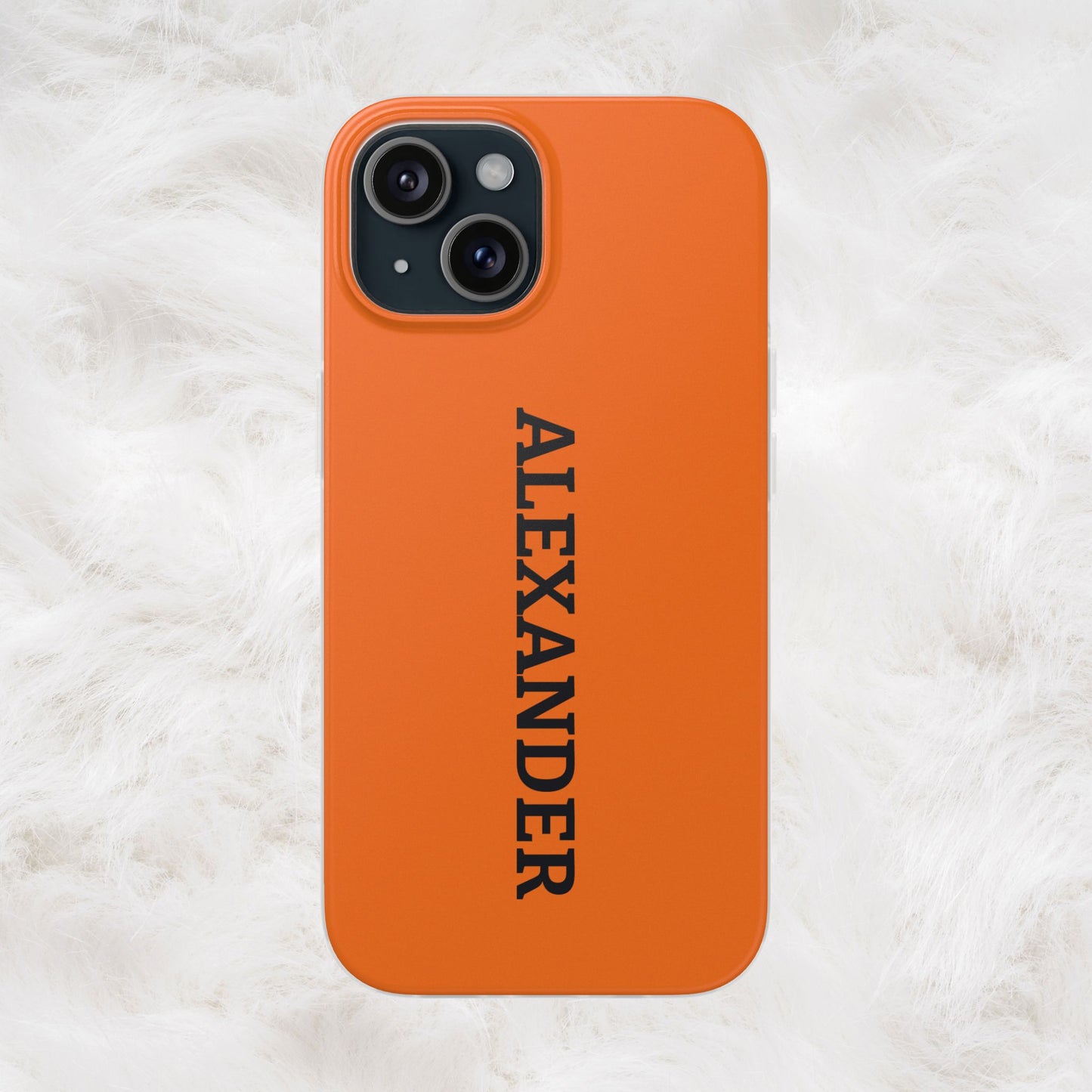 Personalized Name Text Luxury Orange Phone Case.