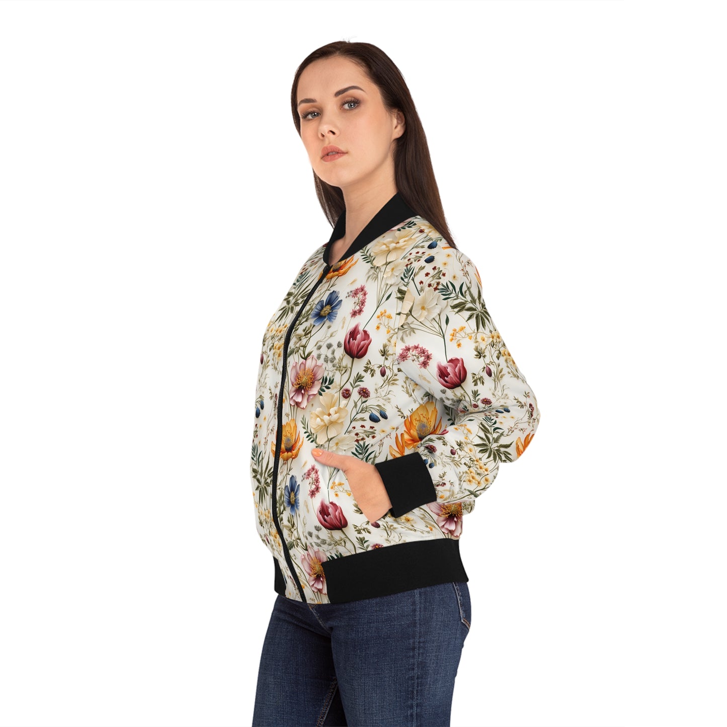 Floral Bomber Jacket | Fashioned Women Outerwear