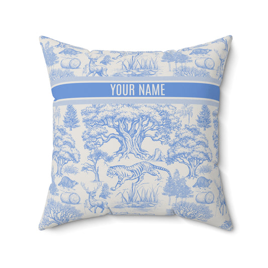 Personalized Luxury Vintage Toile De Jouy Square Pillow Version 6