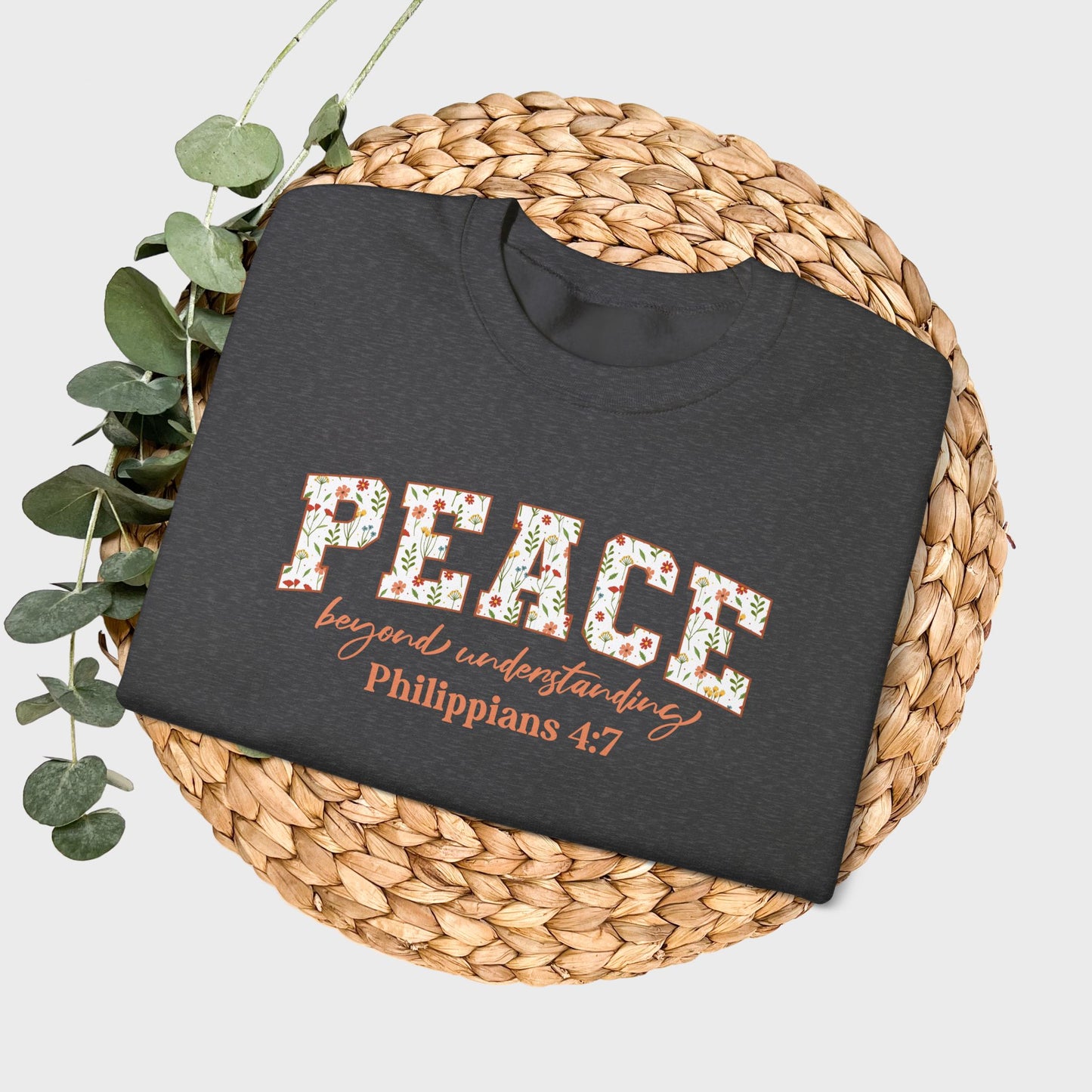 Peace Beyond Understanding Philippians 4:7 Bible Verse Christian Sweatshirt | Inspirational Crewneck Unisex Gift | Cozy Everyday Wear