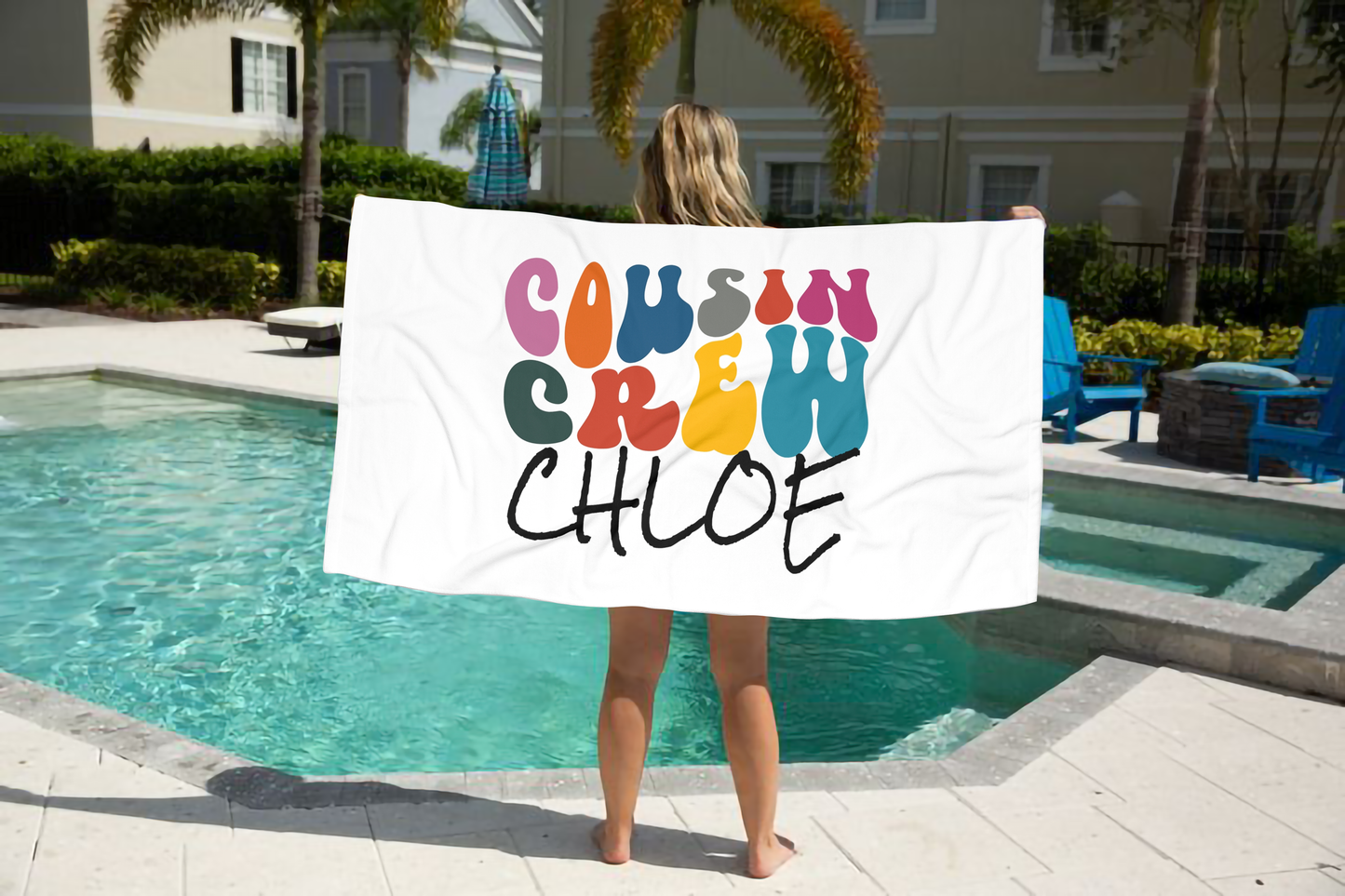 Personalized Name Cousin Crew Beach Towel