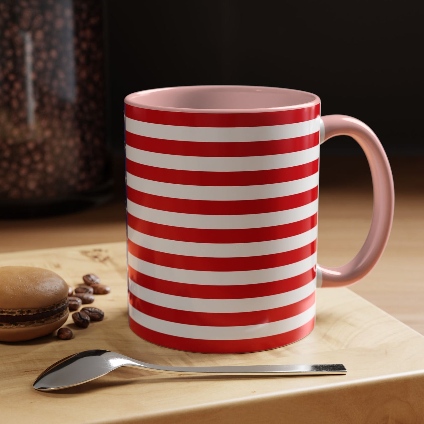 American Stars and Stripes USA Flag Accent Mug | Trending July 4th Gift Idea Coffee Tea Cup