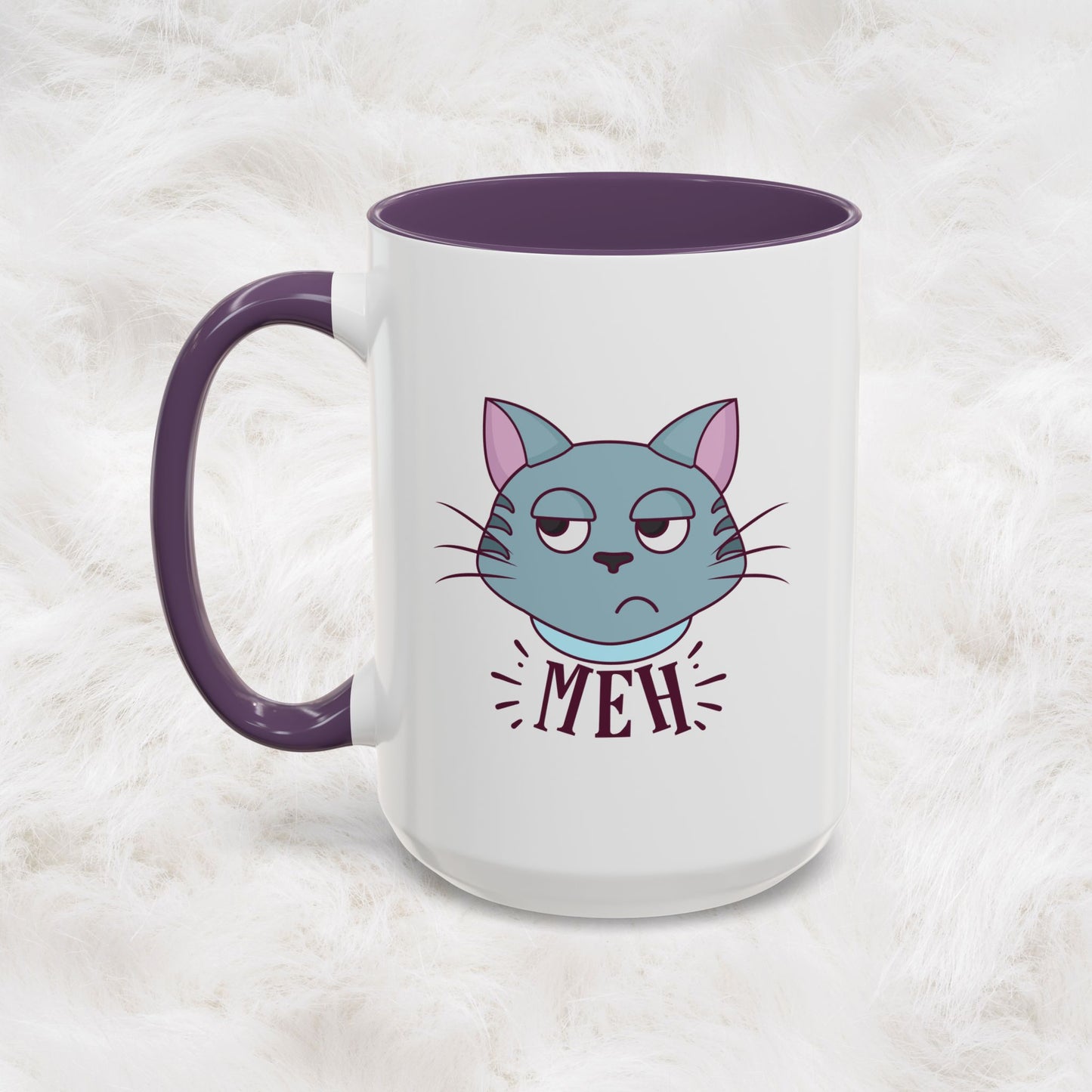 Cute Funny Meh Mug Meme Cat Coffee Tea Cup Hilarious Gift Idea