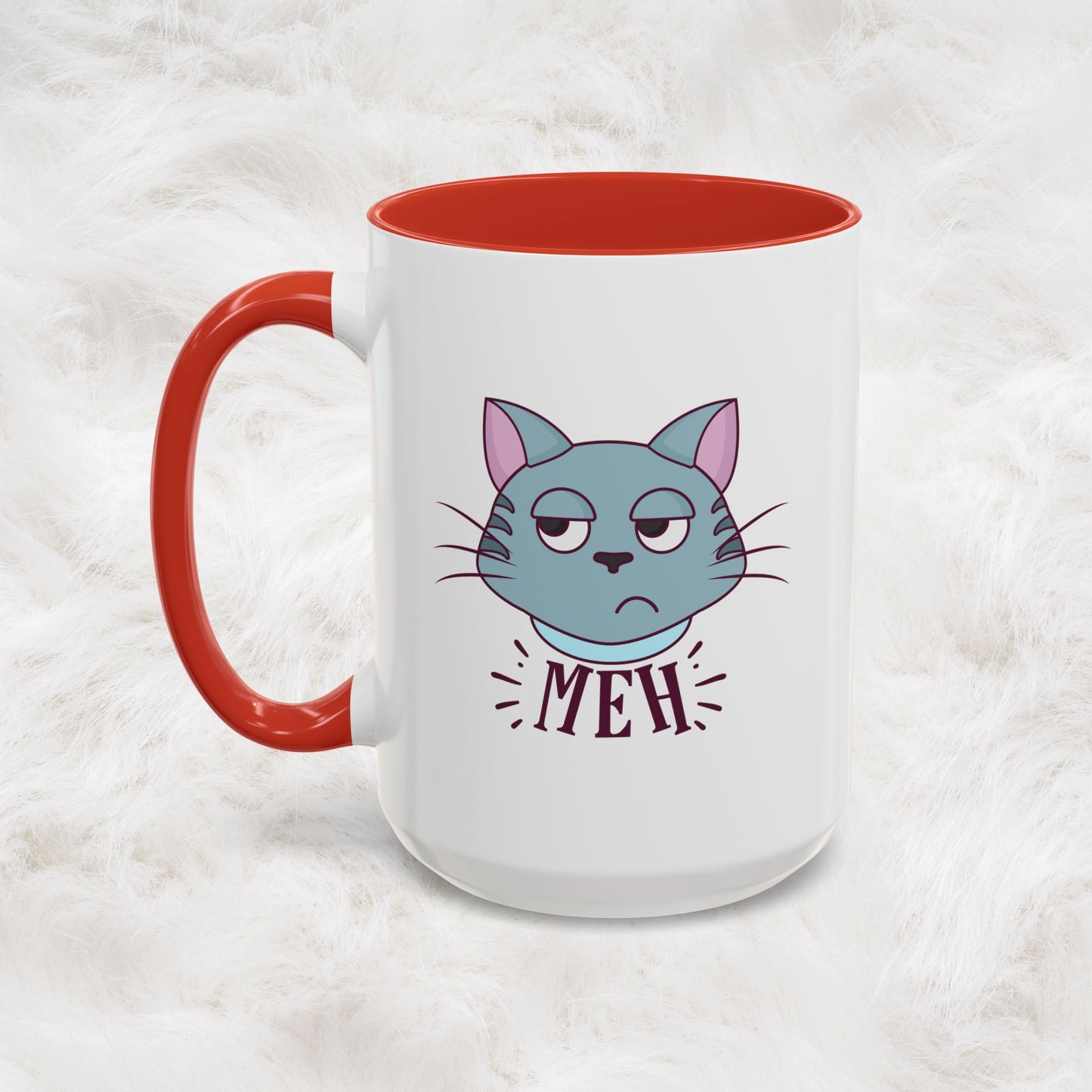 Cute Funny Meh Mug Meme Cat Coffee Tea Cup Hilarious Gift Idea