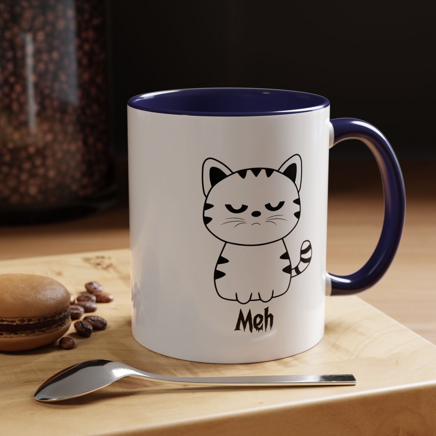 Mug - Cute Funny Meh Meme Cat Coffee Tea Cup Hilarious Gift Idea