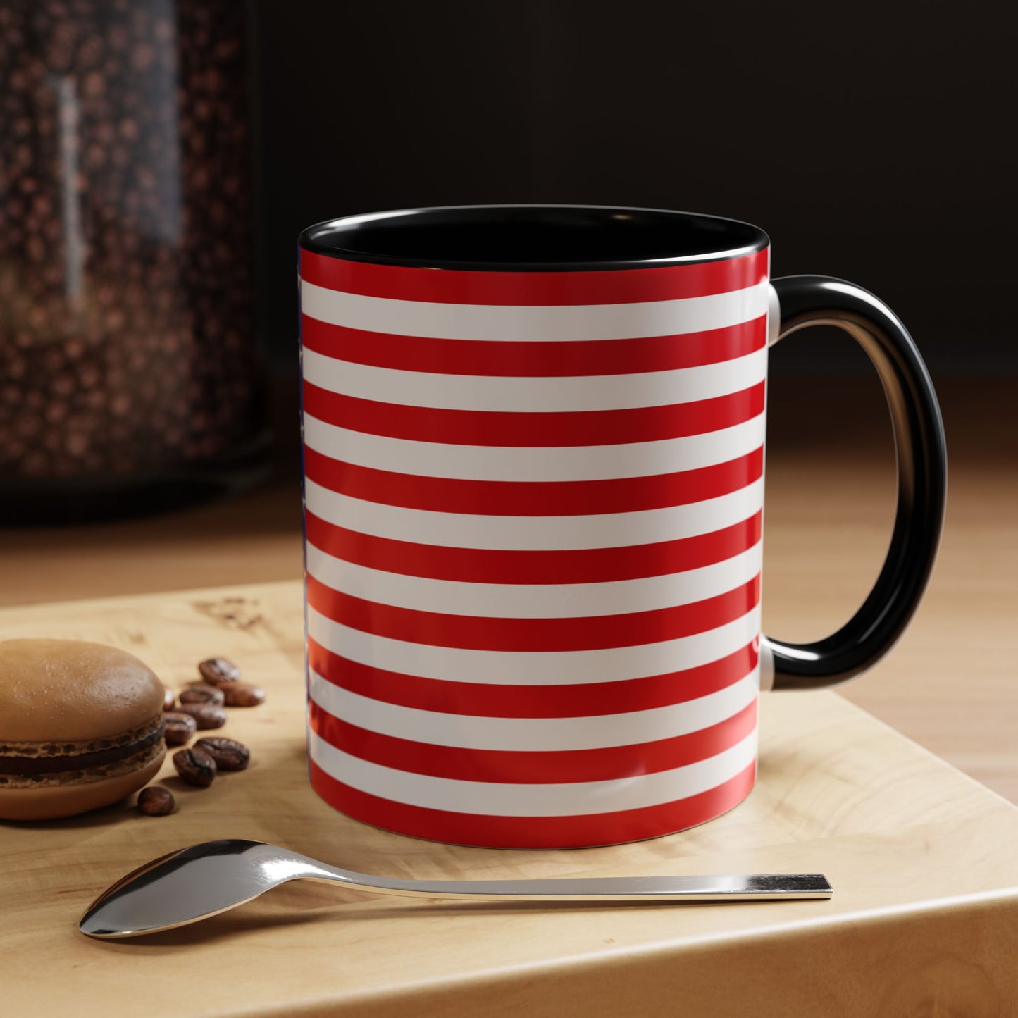 American Stars and Stripes USA Flag Accent Mug | Trending July 4th Gift Idea Coffee Tea Cup