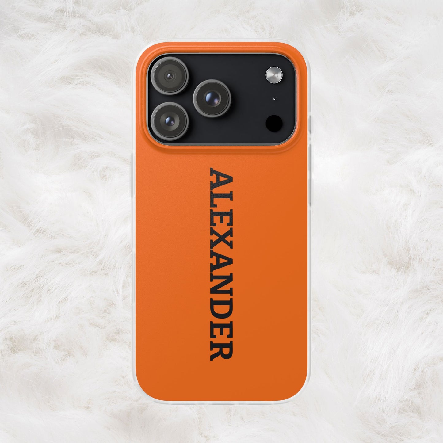 Personalized Name Text Luxury Orange Phone Case.